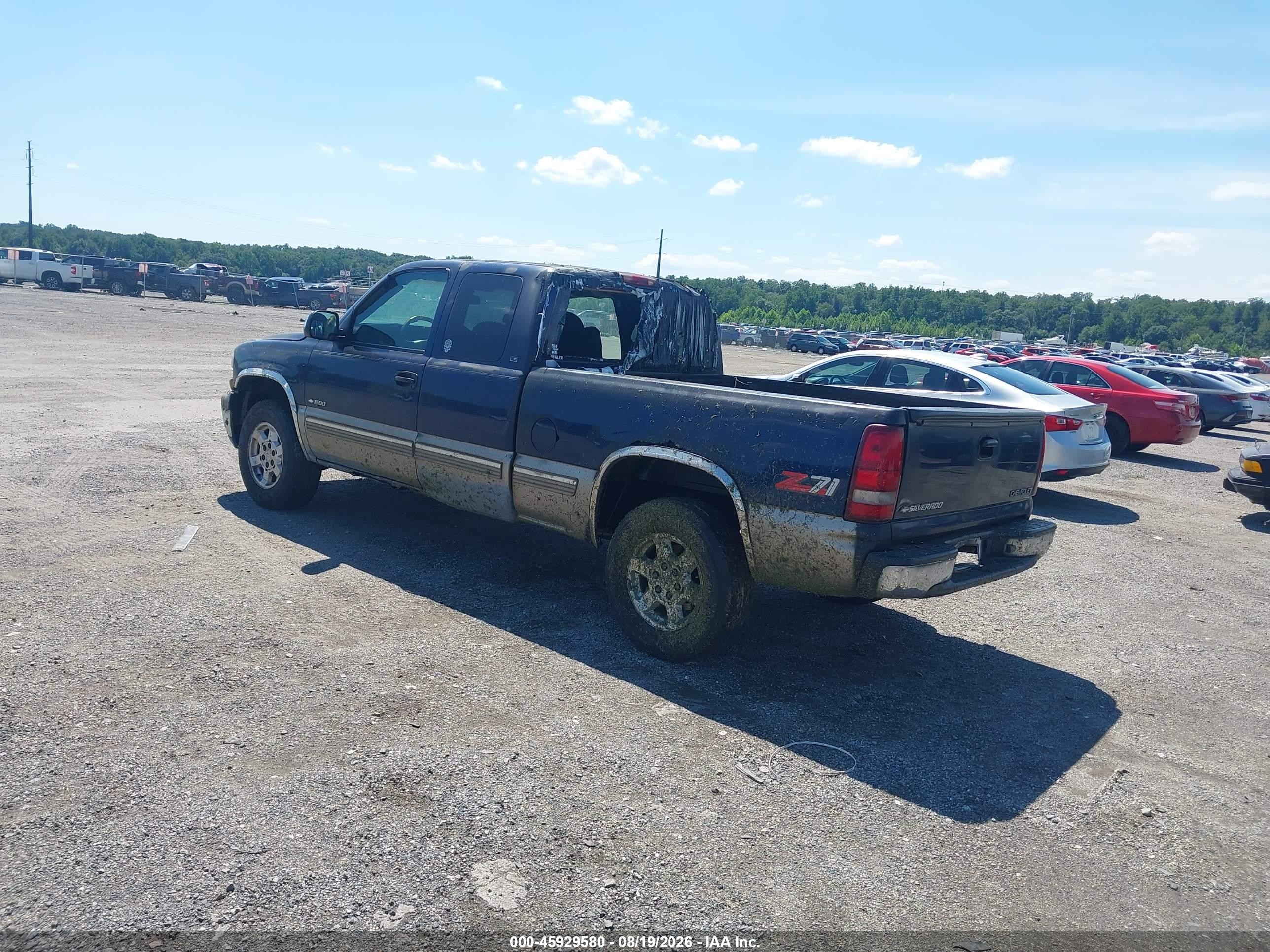 1999 Chevrolet Silverado 1500 Ls Blue vin: 2GCEK19T1X1139121