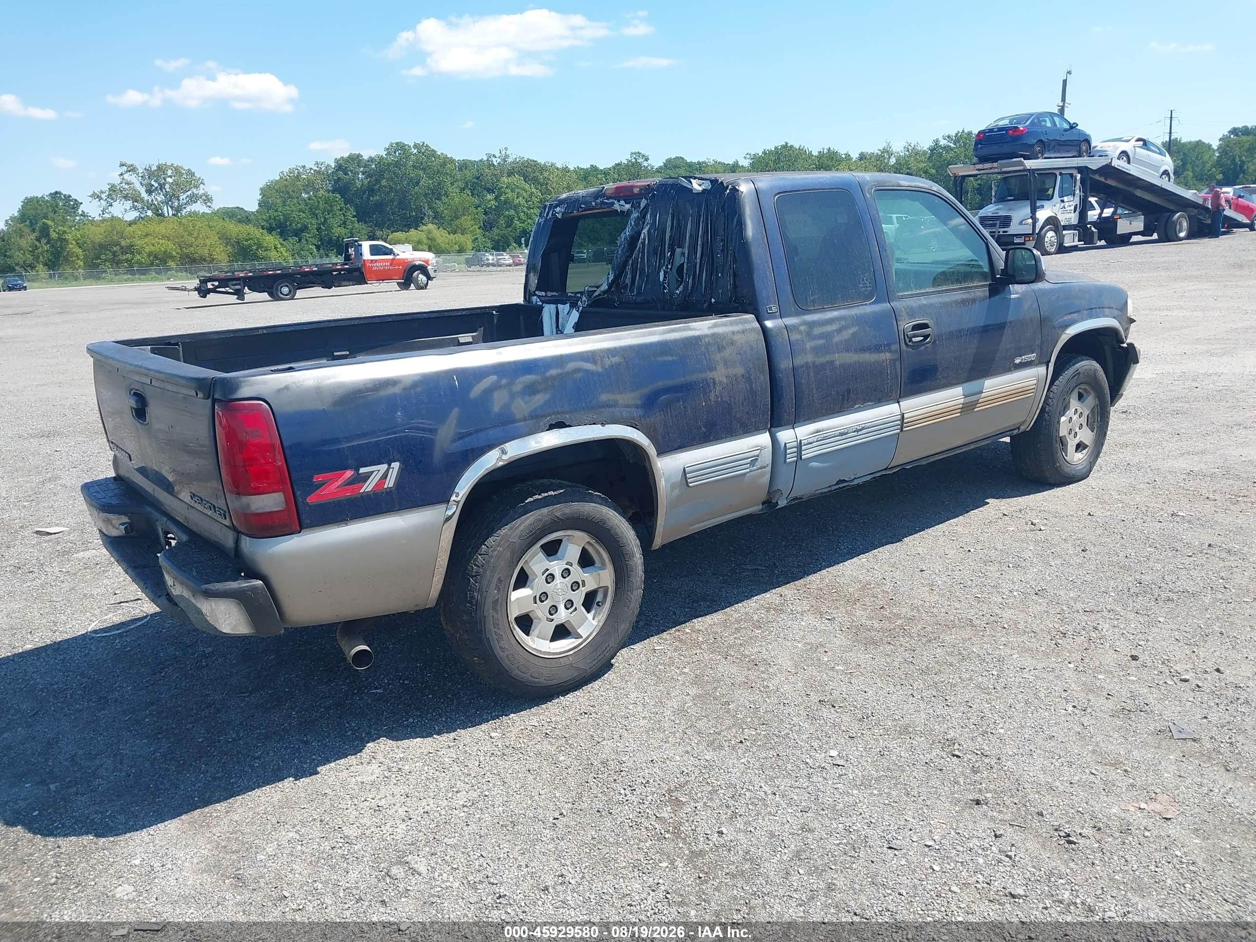 1999 Chevrolet Silverado 1500 Ls Blue vin: 2GCEK19T1X1139121