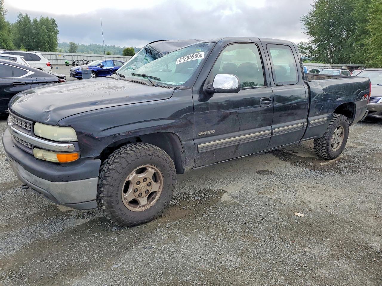 2002 Chevrolet Silverado K1500 Black vin: 2GCEK19T221399147