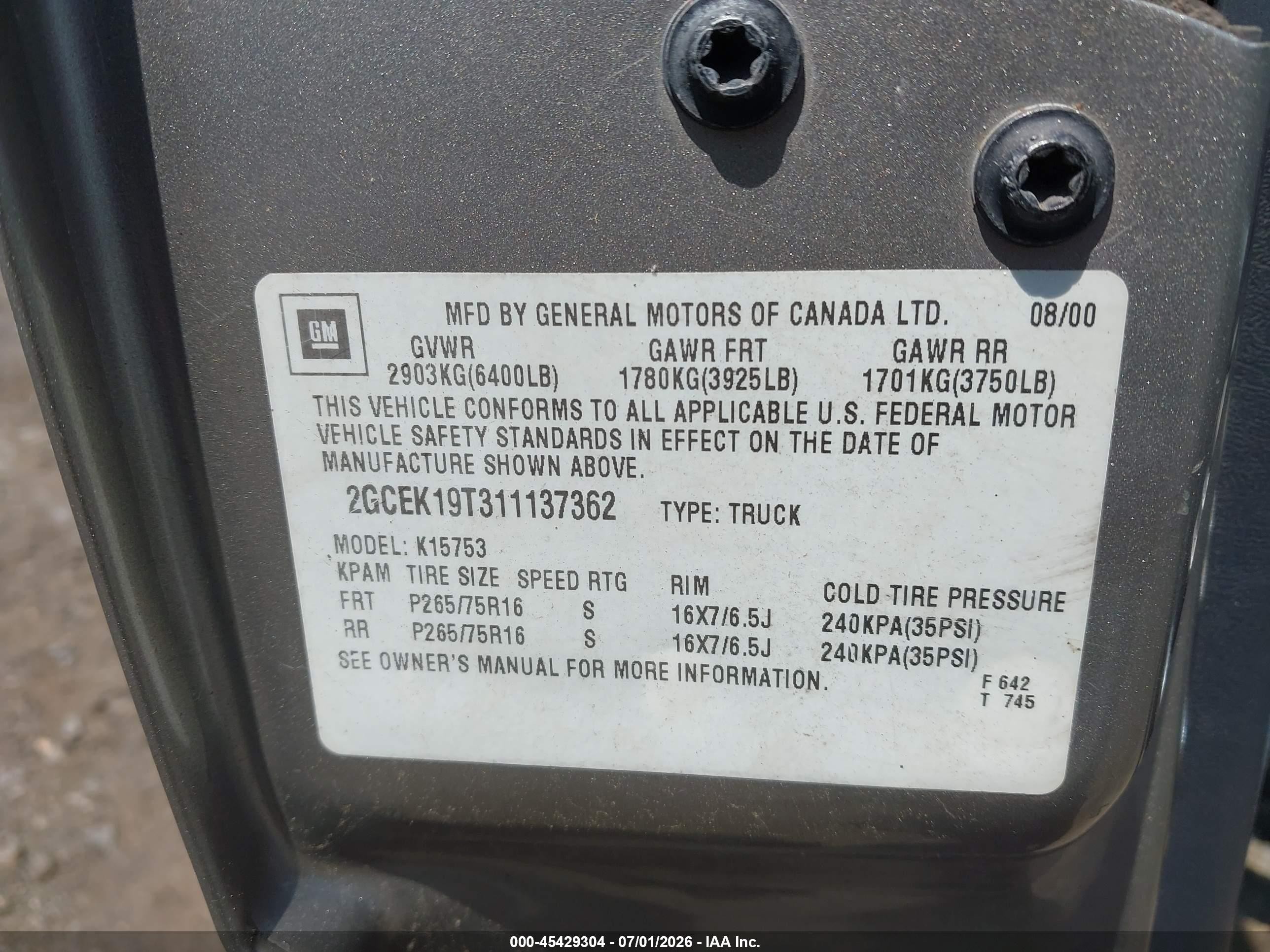 2001 Chevrolet Silverado 1500 Ls Silver vin: 2GCEK19T311137362