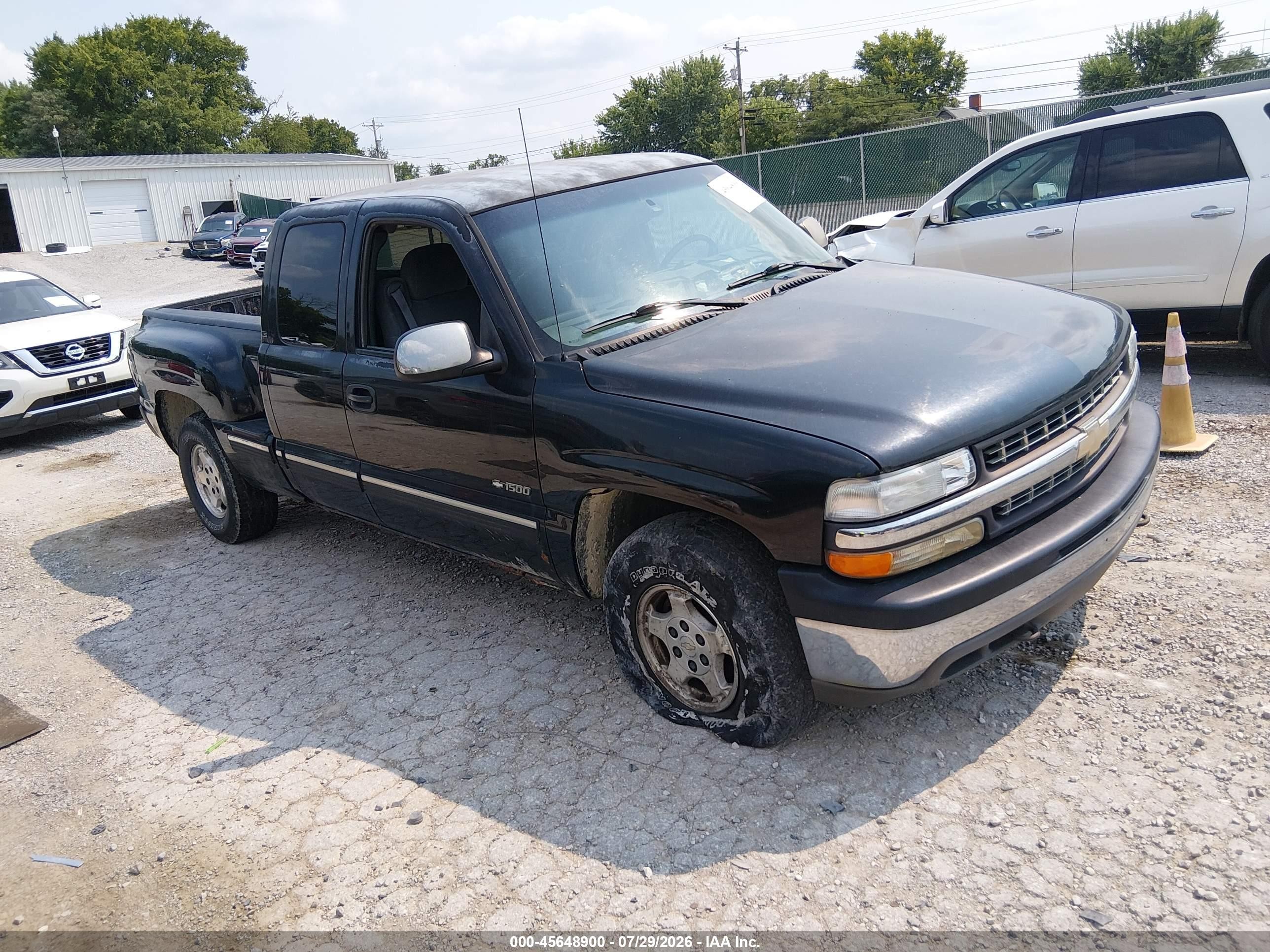 2001 Chevrolet Silverado 1500 Ls Black vin: 2GCEK19T311370884