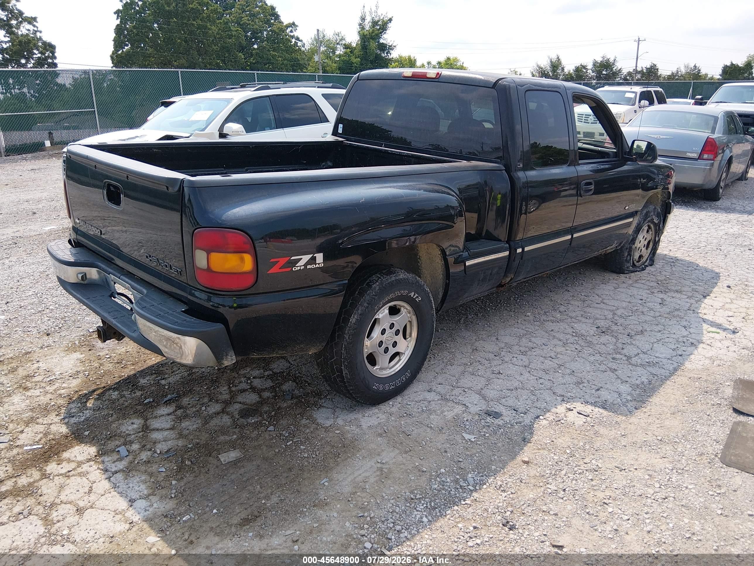 2001 Chevrolet Silverado 1500 Ls Black vin: 2GCEK19T311370884