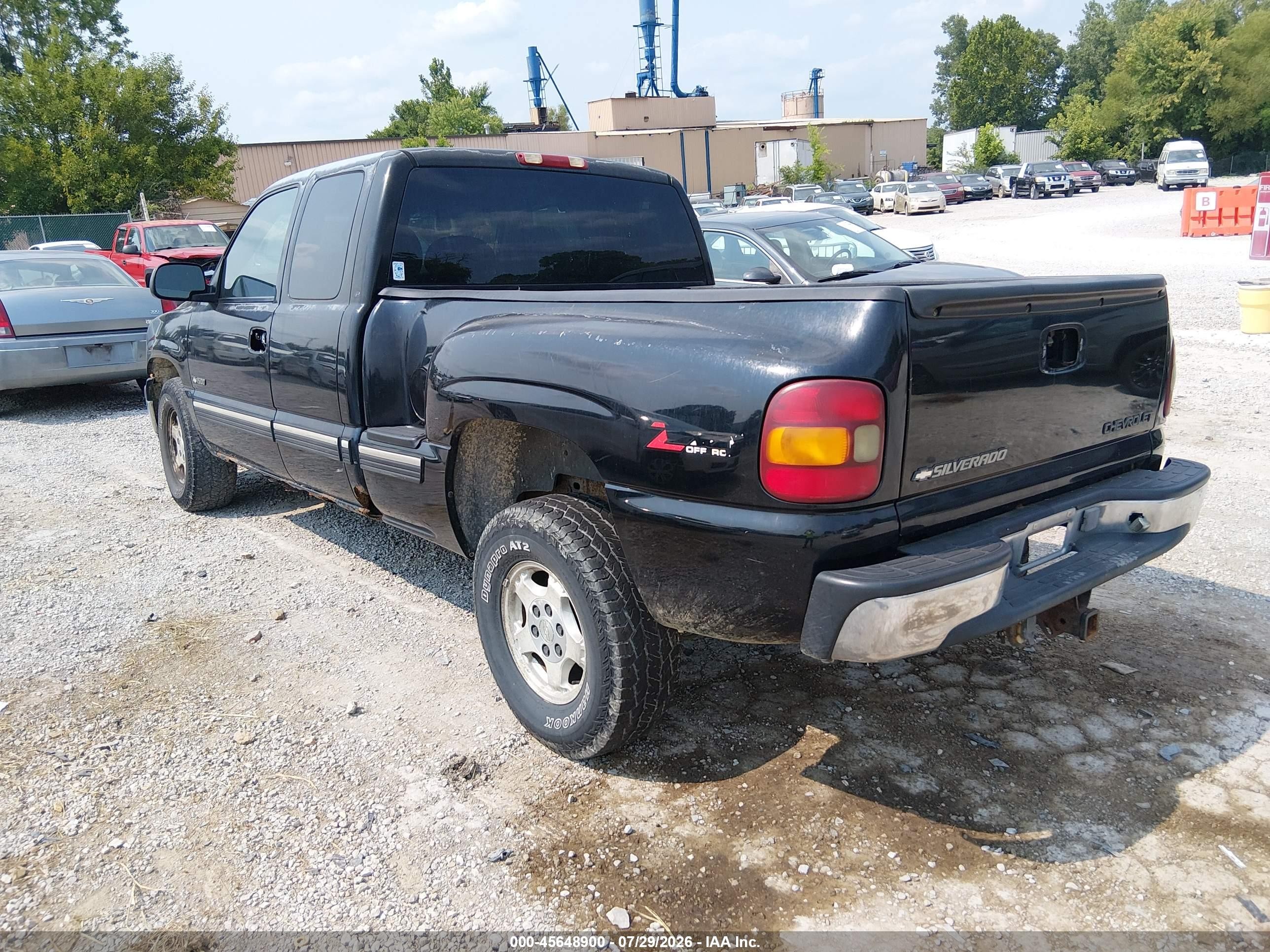 2001 Chevrolet Silverado 1500 Ls Black vin: 2GCEK19T311370884