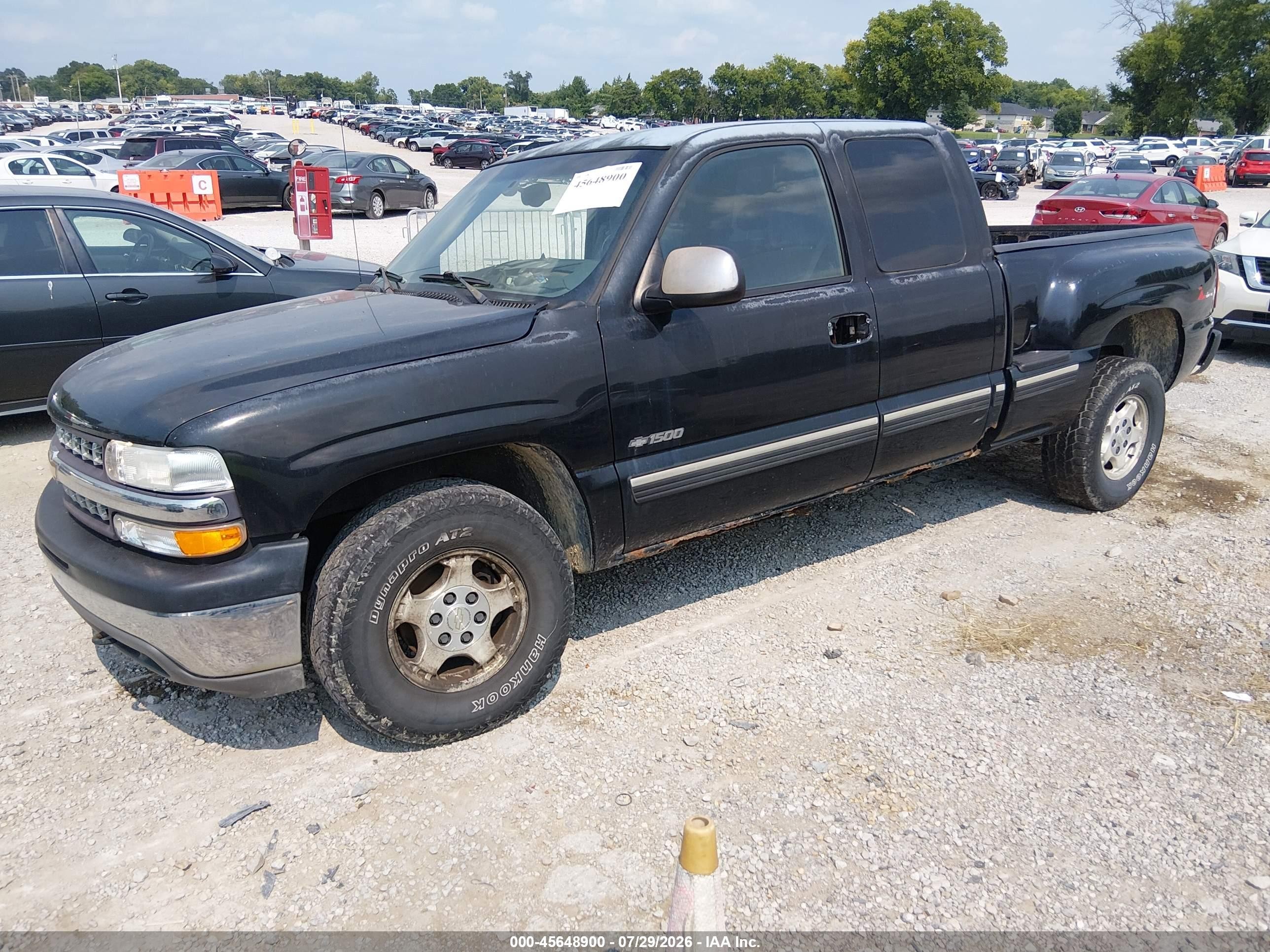 2001 Chevrolet Silverado 1500 Ls Black vin: 2GCEK19T311370884