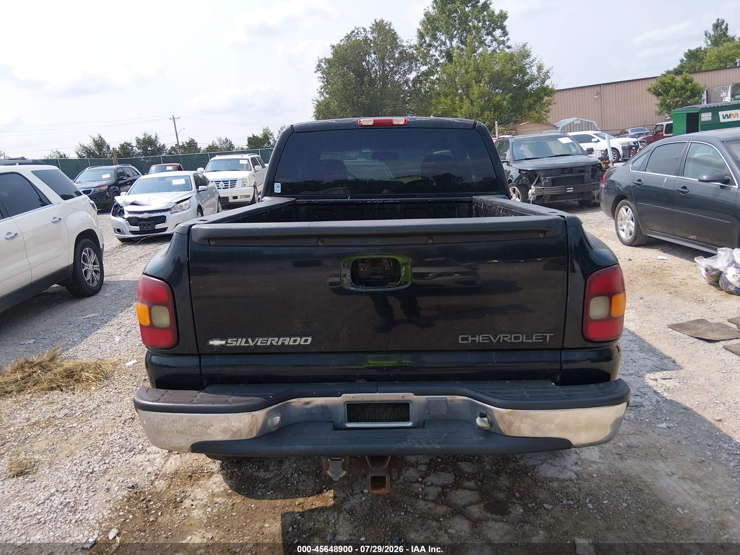 2001 Chevrolet Silverado 1500 Ls Black vin: 2GCEK19T311370884