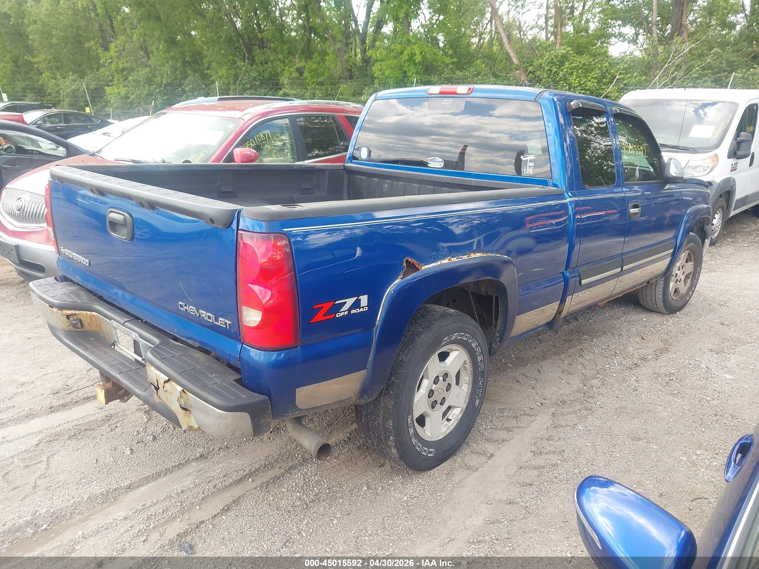2004 Chevrolet Silverado 1500 Z71 Blue vin: 2GCEK19T341143232
