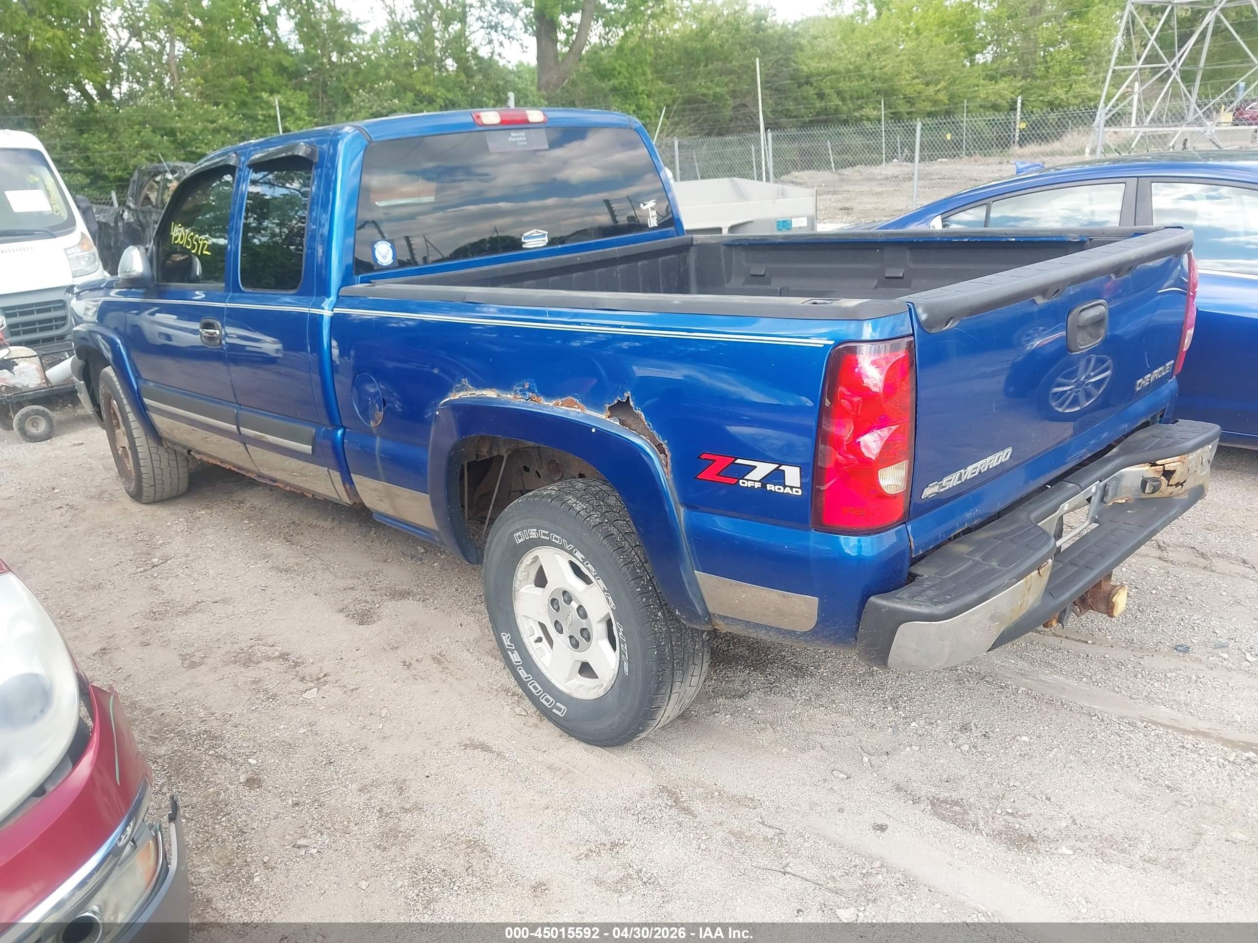 2004 Chevrolet Silverado 1500 Z71 Blue vin: 2GCEK19T341143232