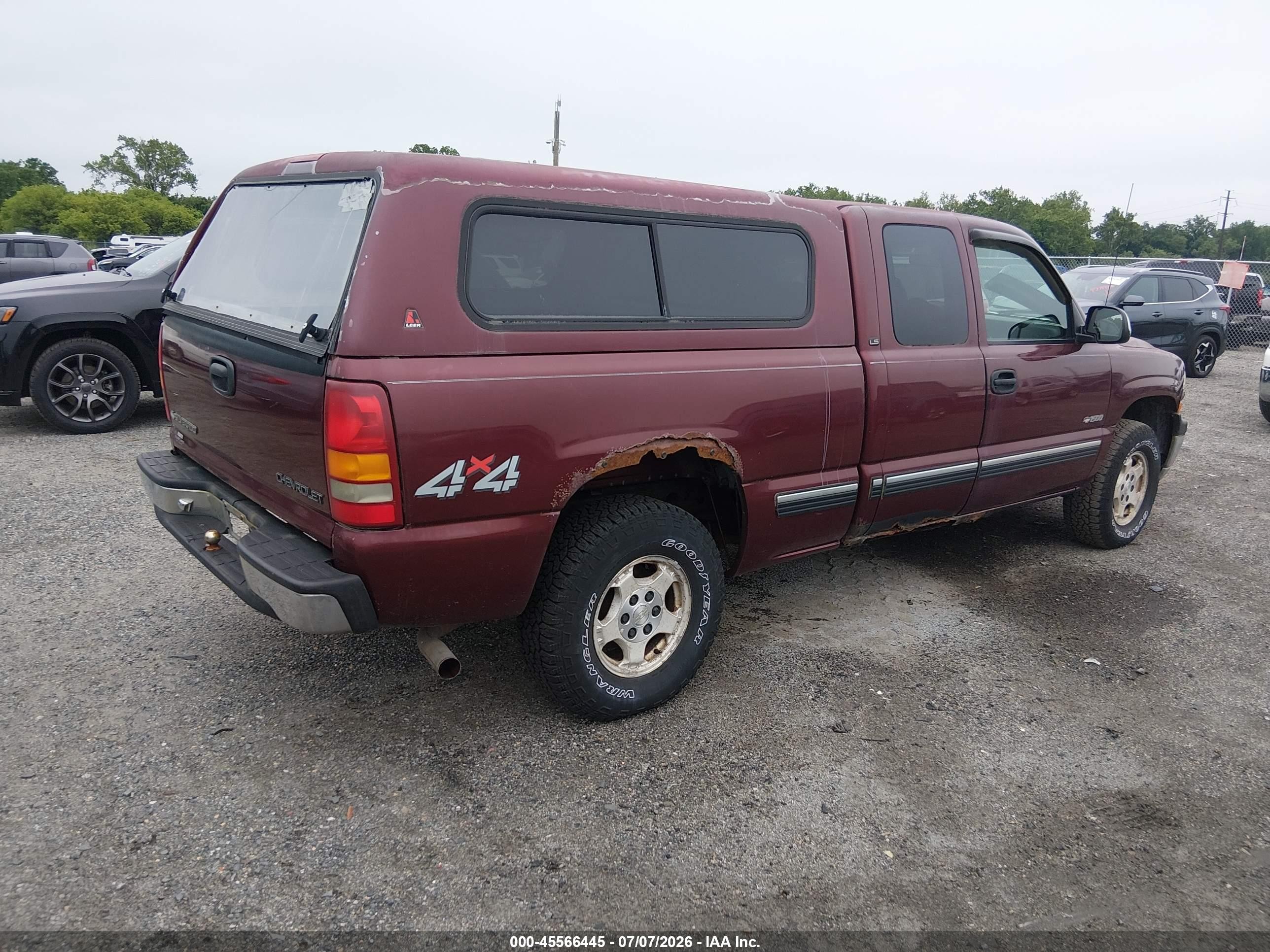 1999 Chevrolet Silverado 1500 Ls Burgundy vin: 2GCEK19T3X1113037