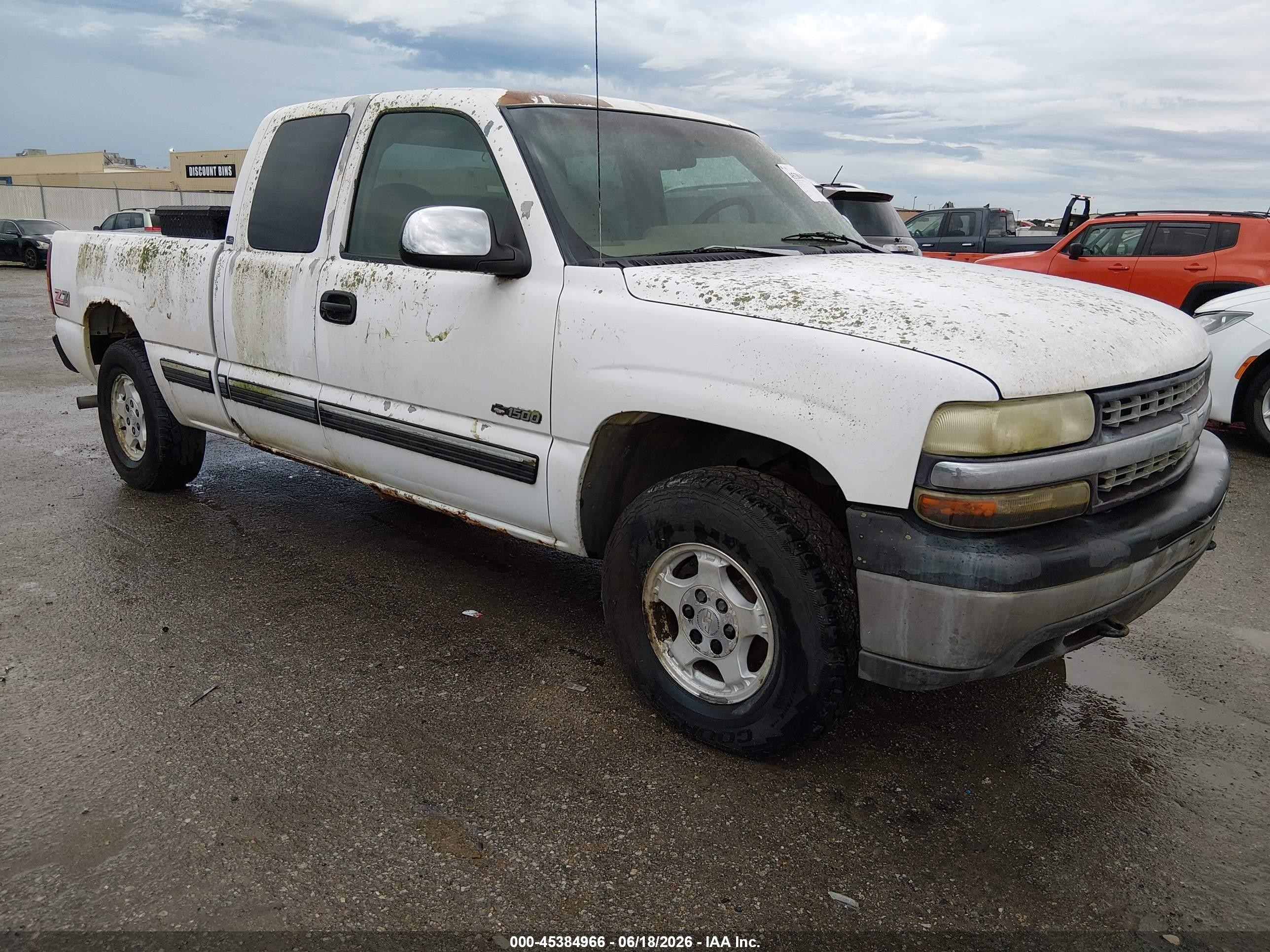 1999 Chevrolet Silverado 1500 Ls White vin: 2GCEK19T3X1139234