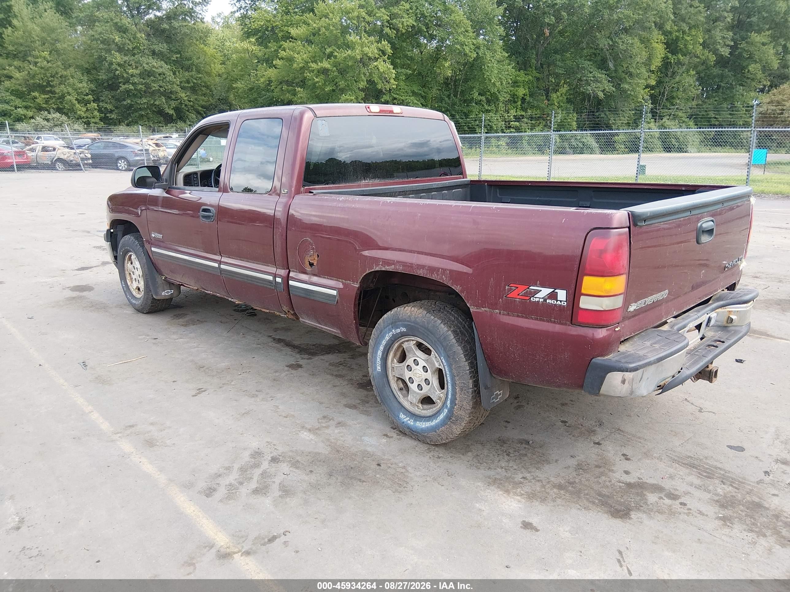 2001 Chevrolet Silverado 1500 Lt Темно-бордовый vin: 2GCEK19T411406887