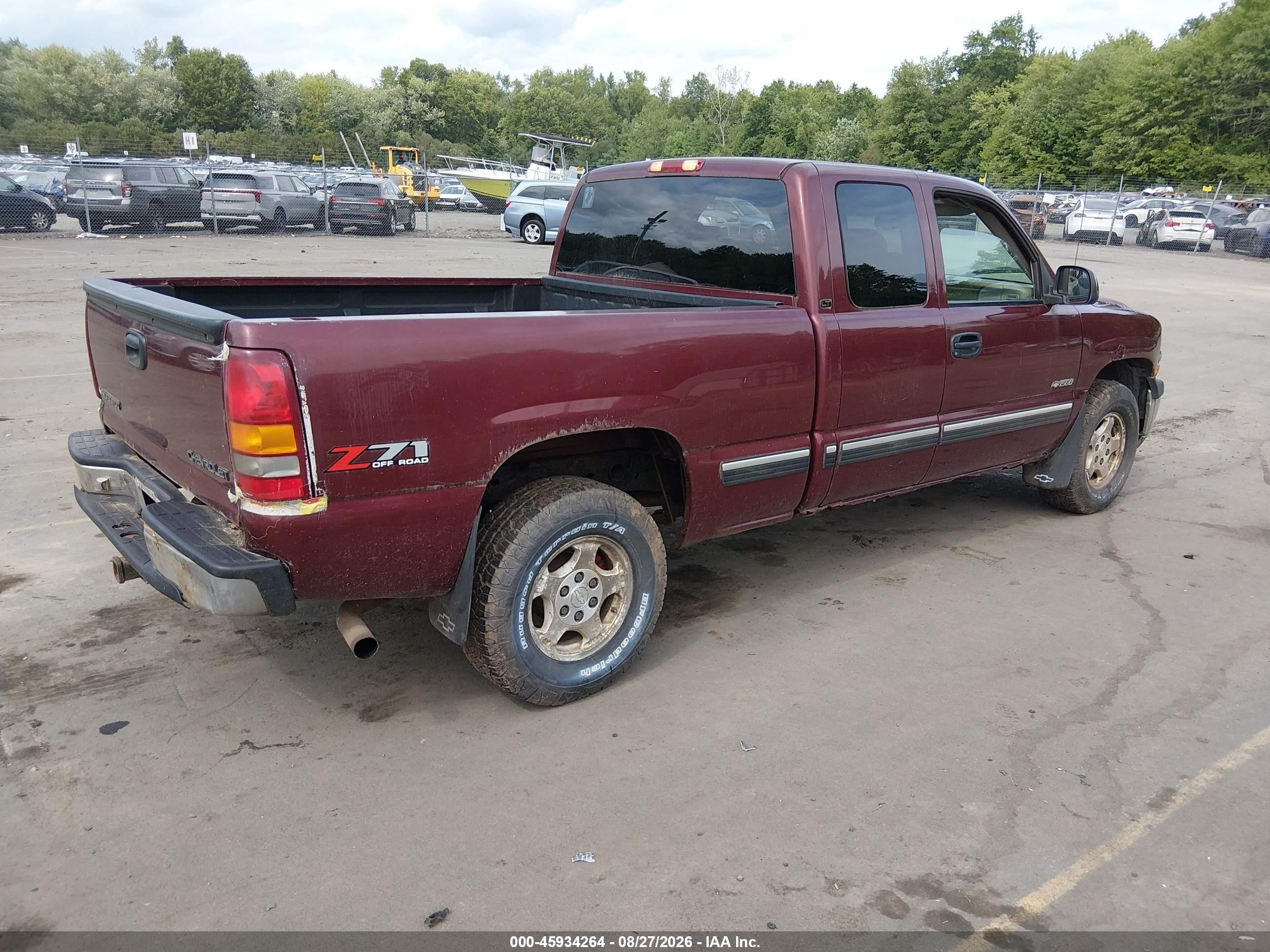2001 Chevrolet Silverado 1500 Lt Темно-бордовый vin: 2GCEK19T411406887