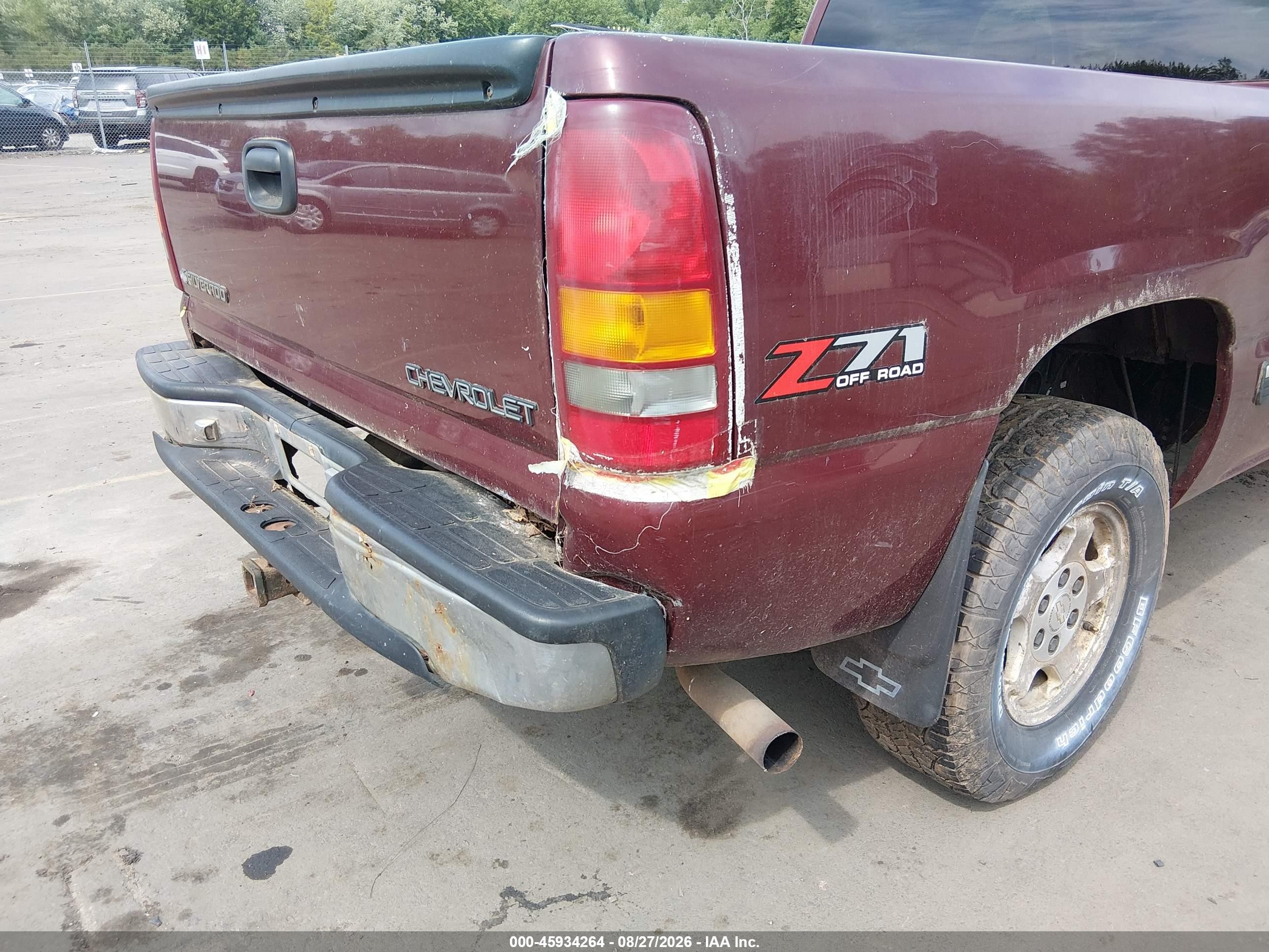 2001 Chevrolet Silverado 1500 Lt Темно-бордовый vin: 2GCEK19T411406887