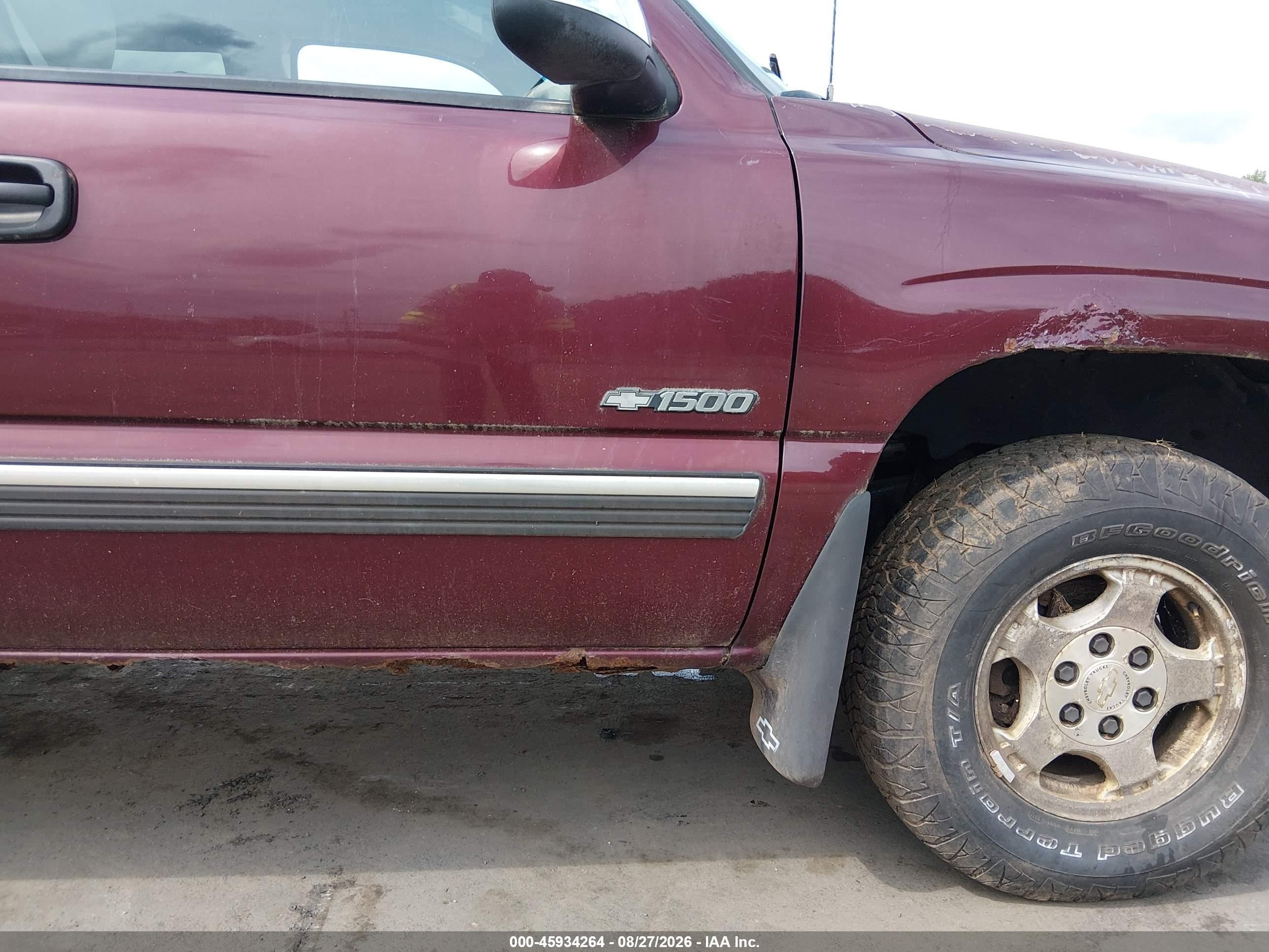 2001 Chevrolet Silverado 1500 Lt Темно-бордовый vin: 2GCEK19T411406887