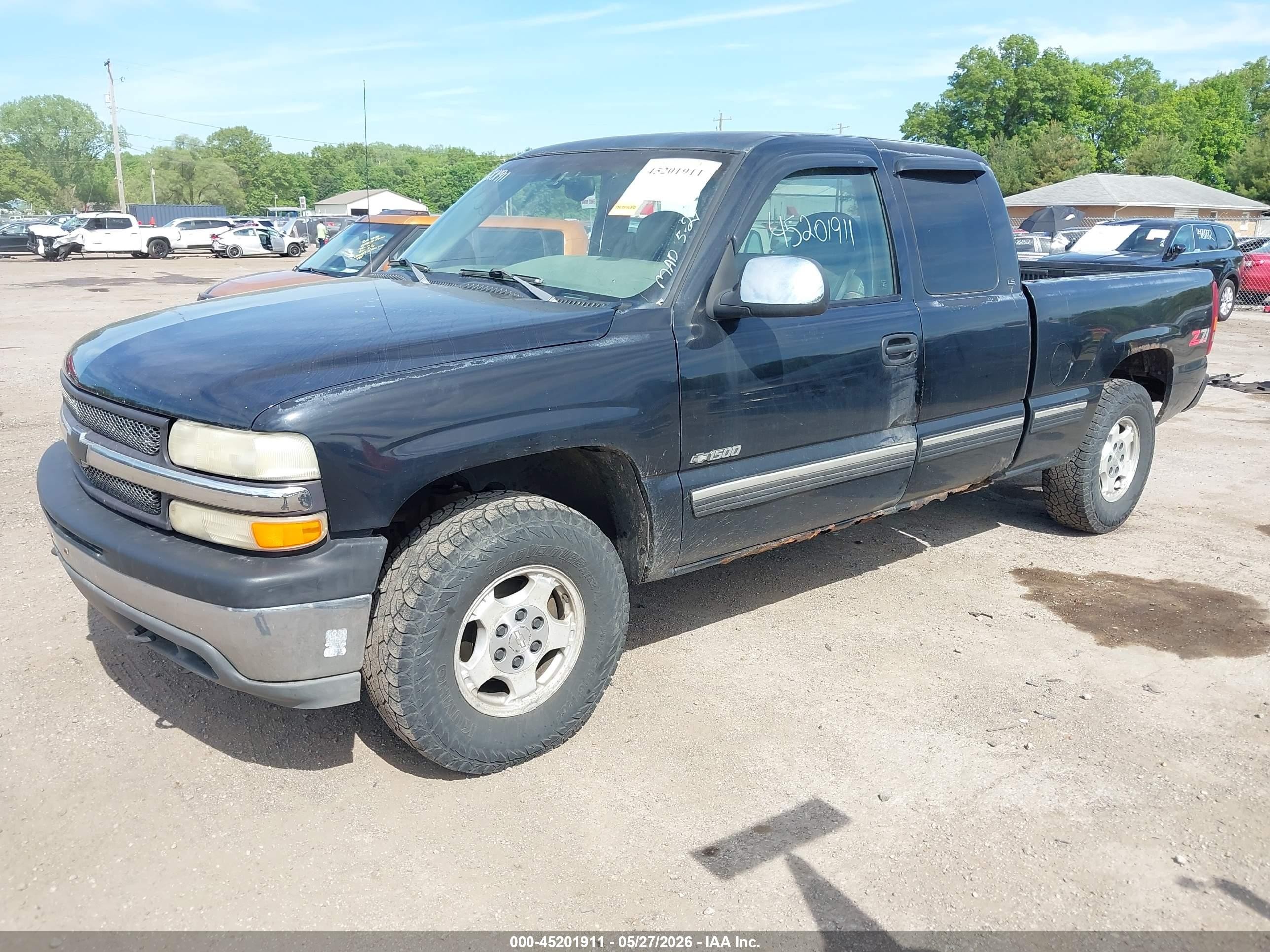 1999 Chevrolet Silverado 1500 Ls Black vin: 2GCEK19T4X1188863