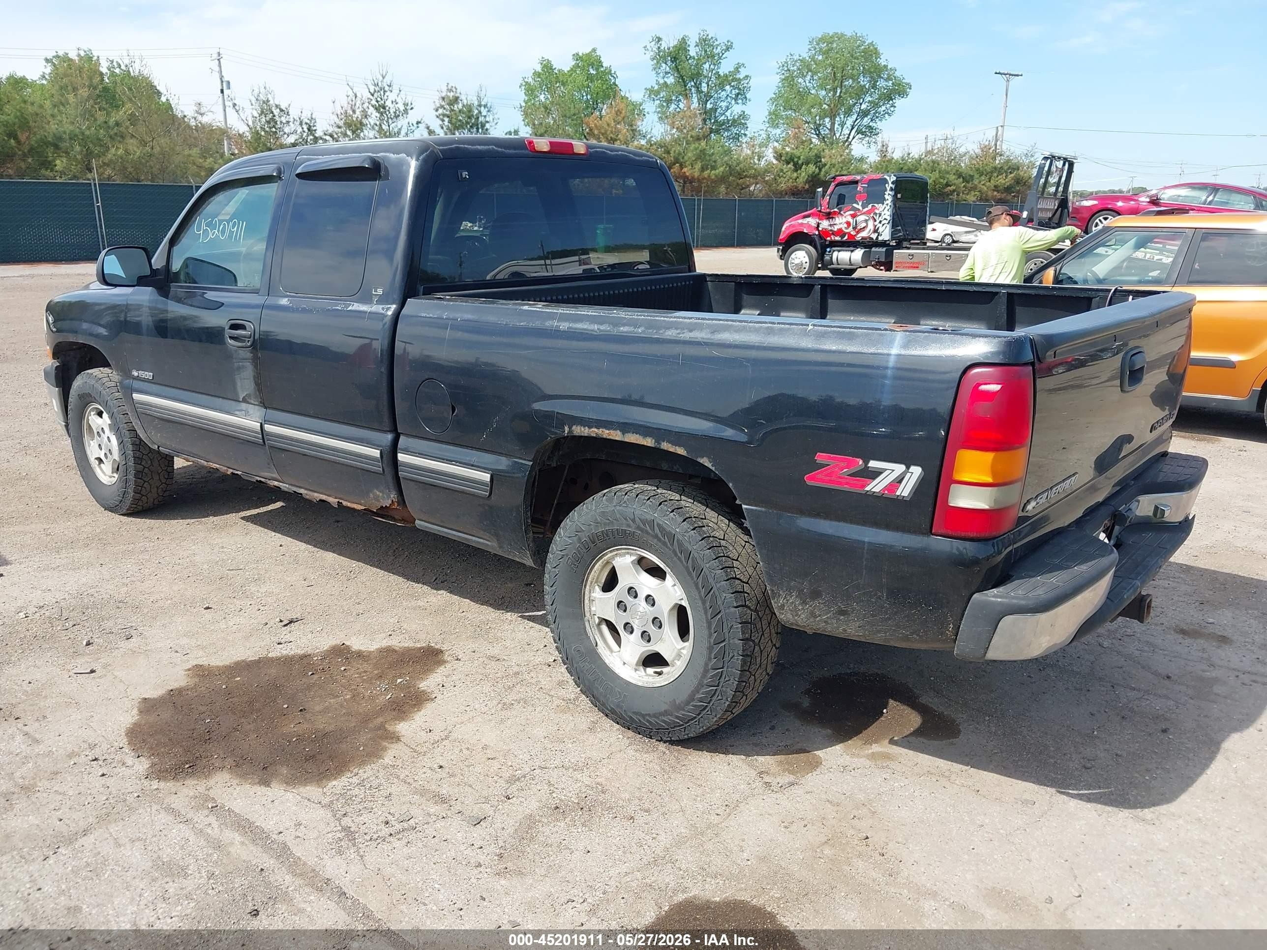 1999 Chevrolet Silverado 1500 Ls Black vin: 2GCEK19T4X1188863