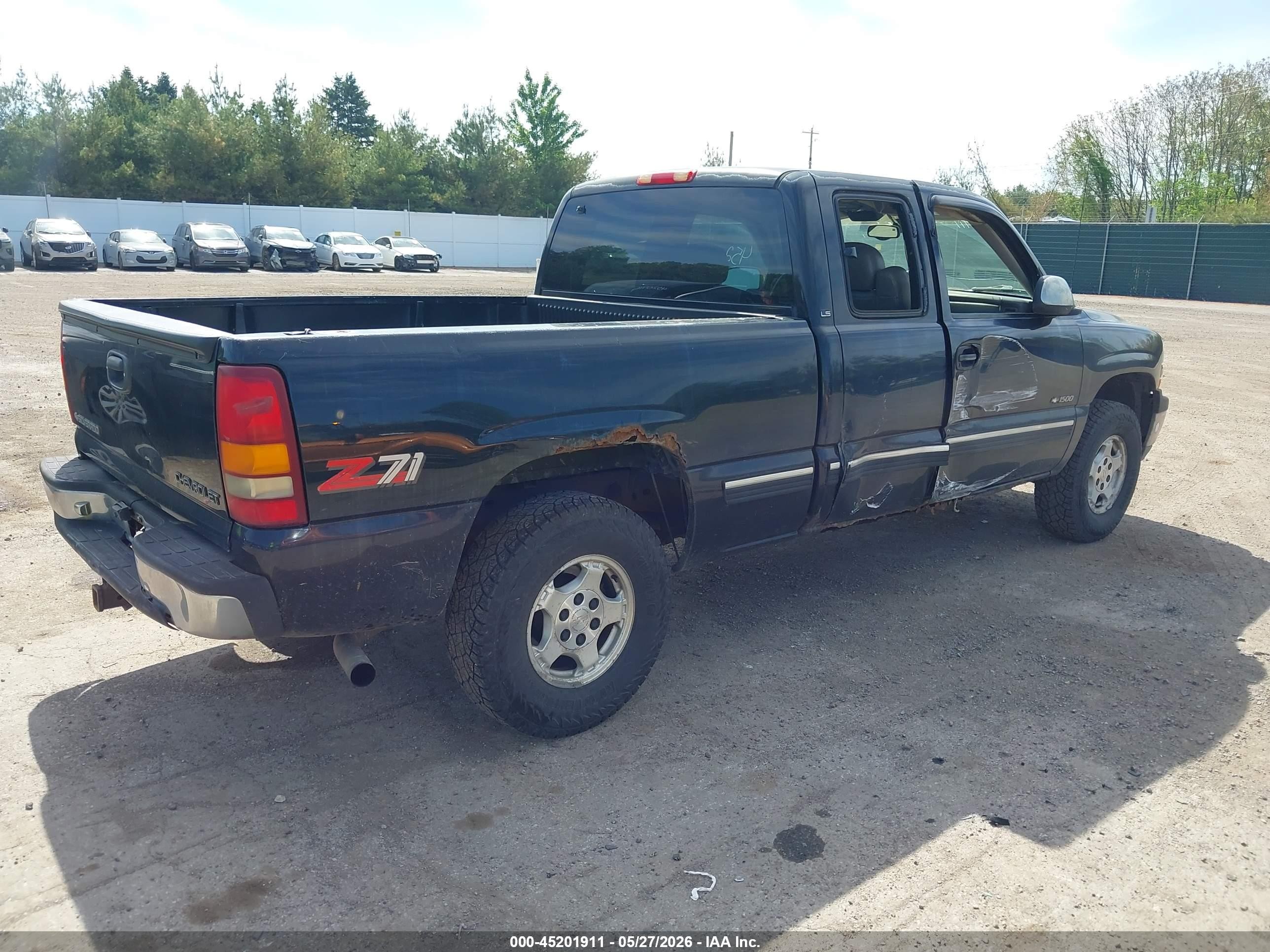 1999 Chevrolet Silverado 1500 Ls Black vin: 2GCEK19T4X1188863