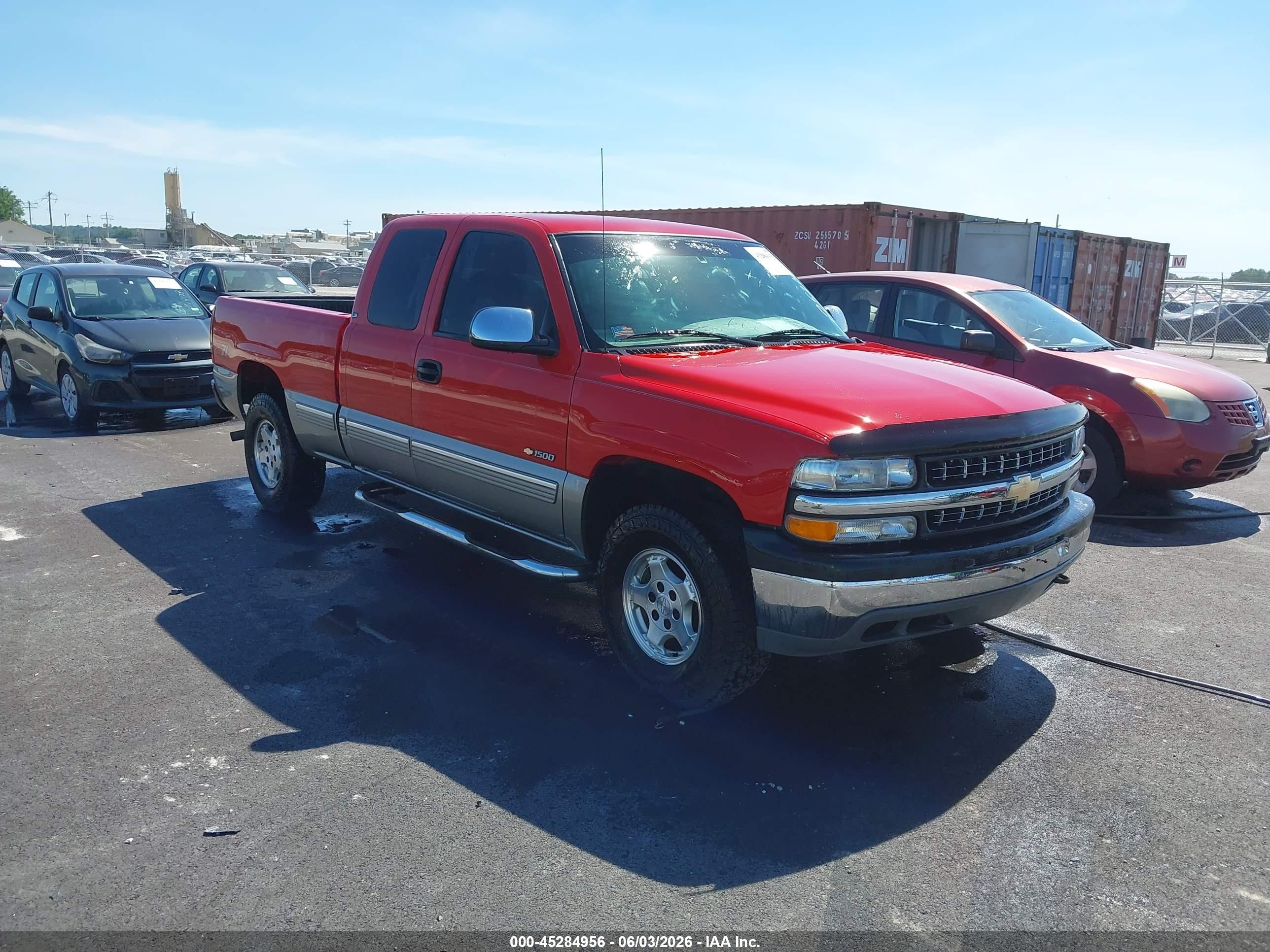 2000 Chevrolet Silverado 1500 Ls Red vin: 2GCEK19T4Y1252143