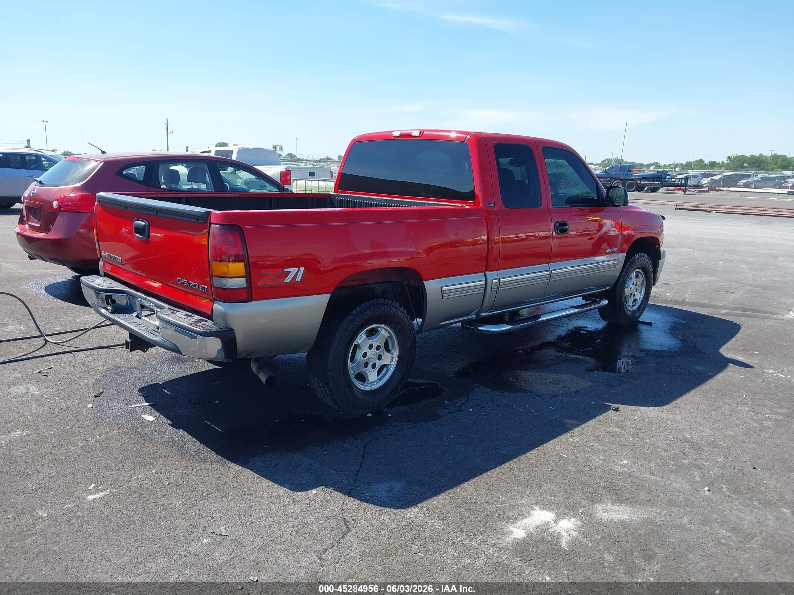 2000 Chevrolet Silverado 1500 Ls Red vin: 2GCEK19T4Y1252143