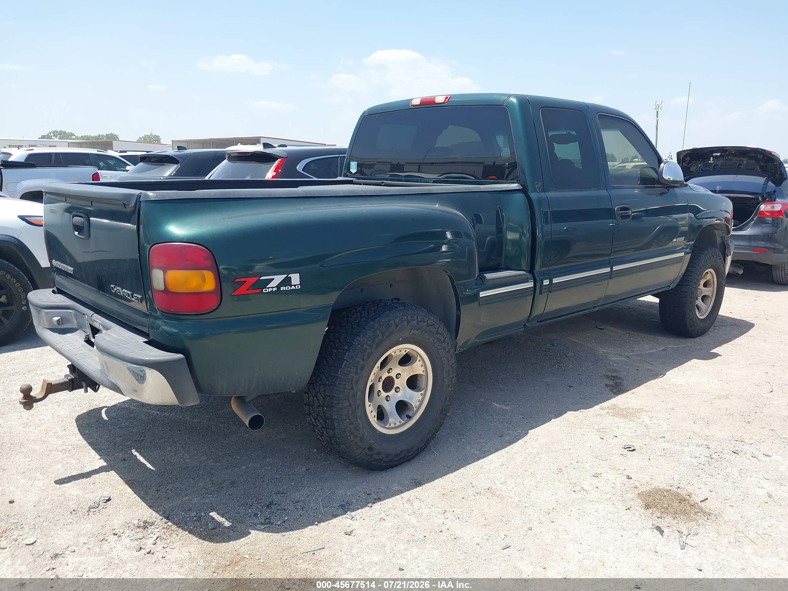 2001 Chevrolet Silverado 1500 Lt Green vin: 2GCEK19T511191844