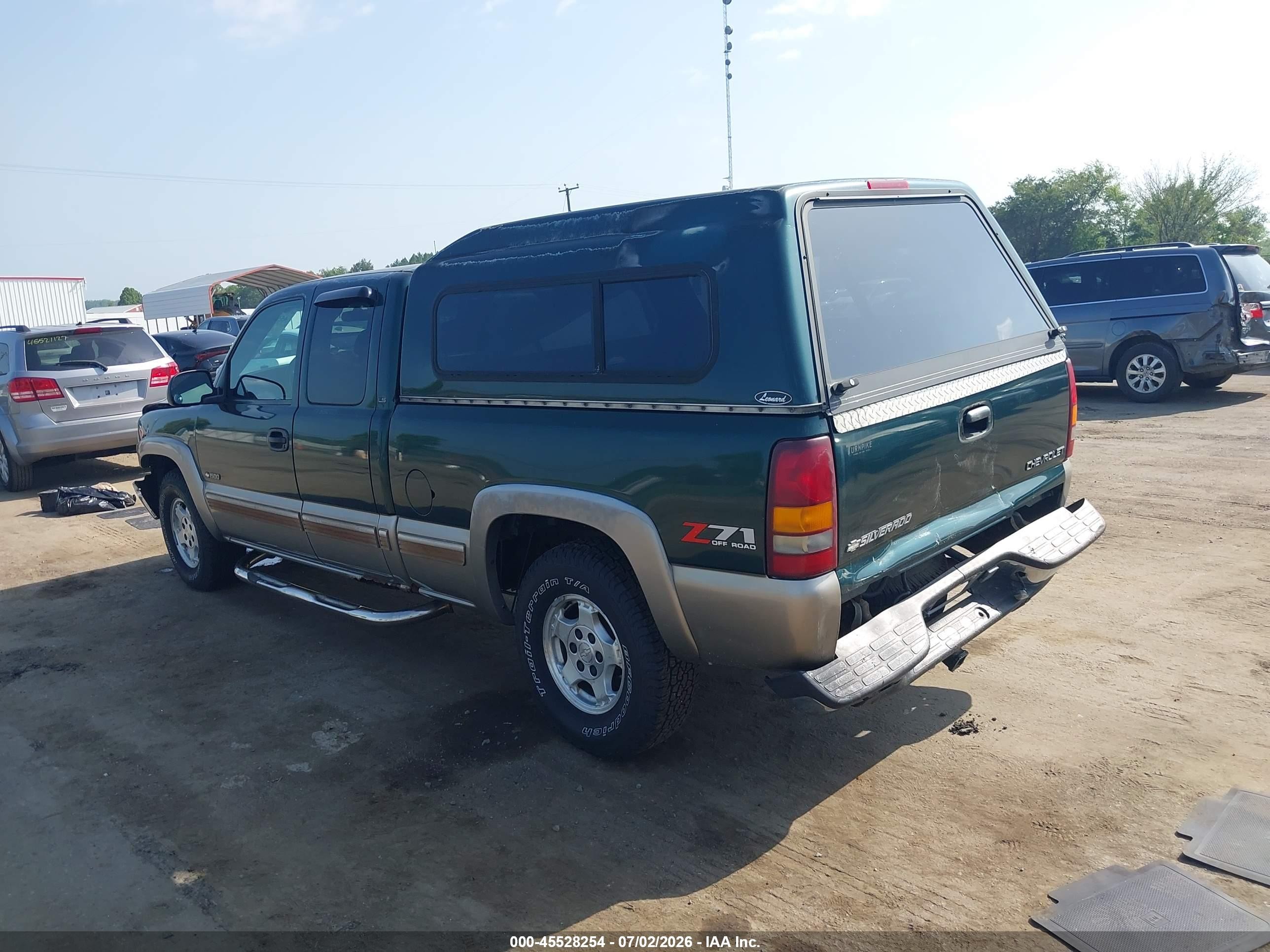 2002 Chevrolet Silverado 1500 Ls Green vin: 2GCEK19T521109614