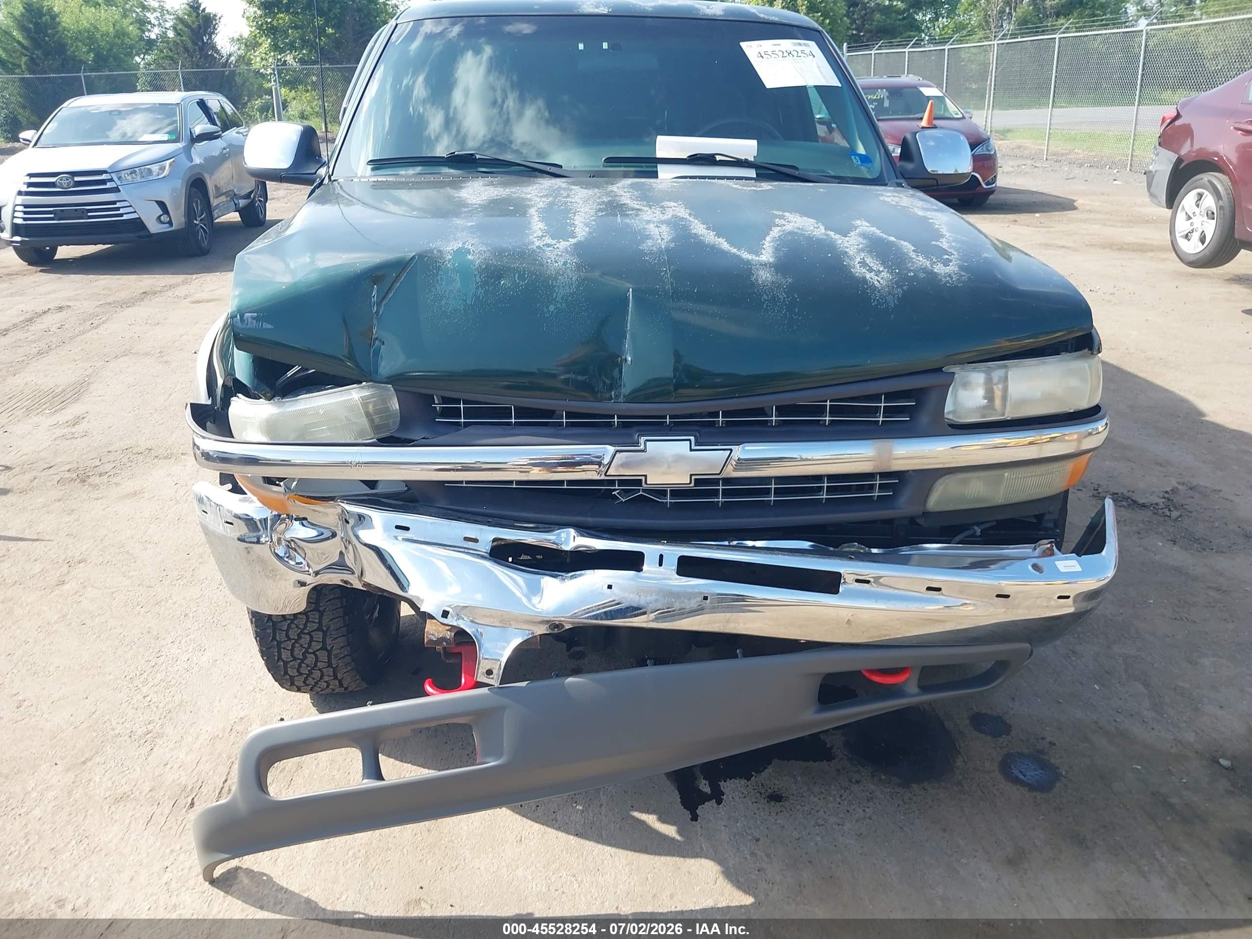 2002 Chevrolet Silverado 1500 Ls Green vin: 2GCEK19T521109614
