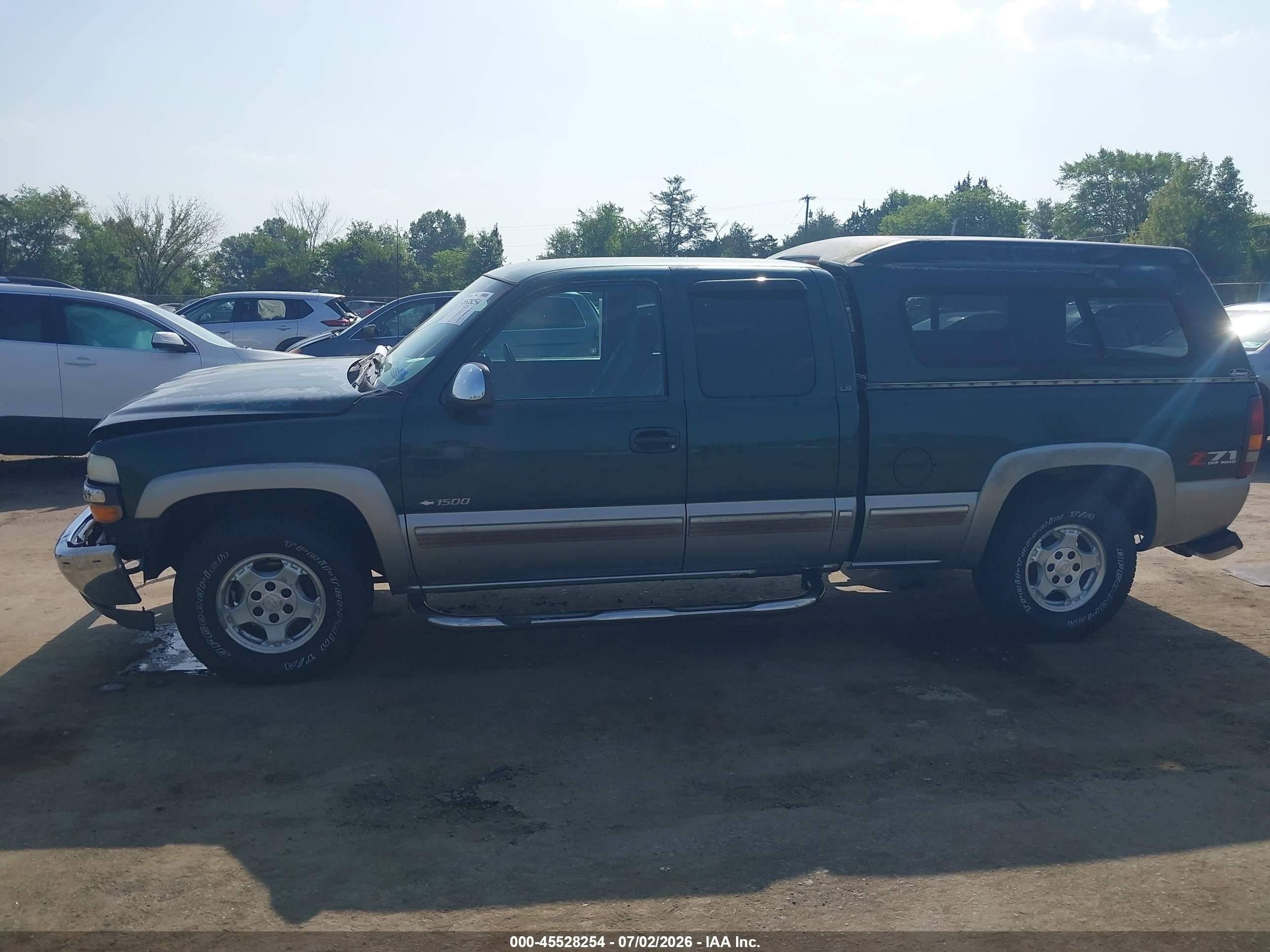 2002 Chevrolet Silverado 1500 Ls Green vin: 2GCEK19T521109614