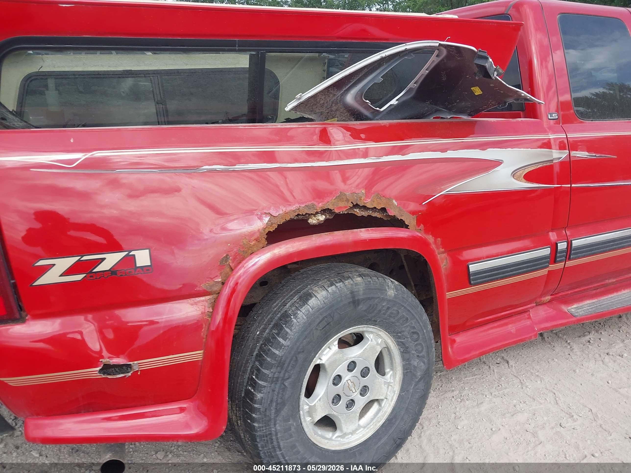 2002 Chevrolet Silverado 1500 Ls Red vin: 2GCEK19T521215707