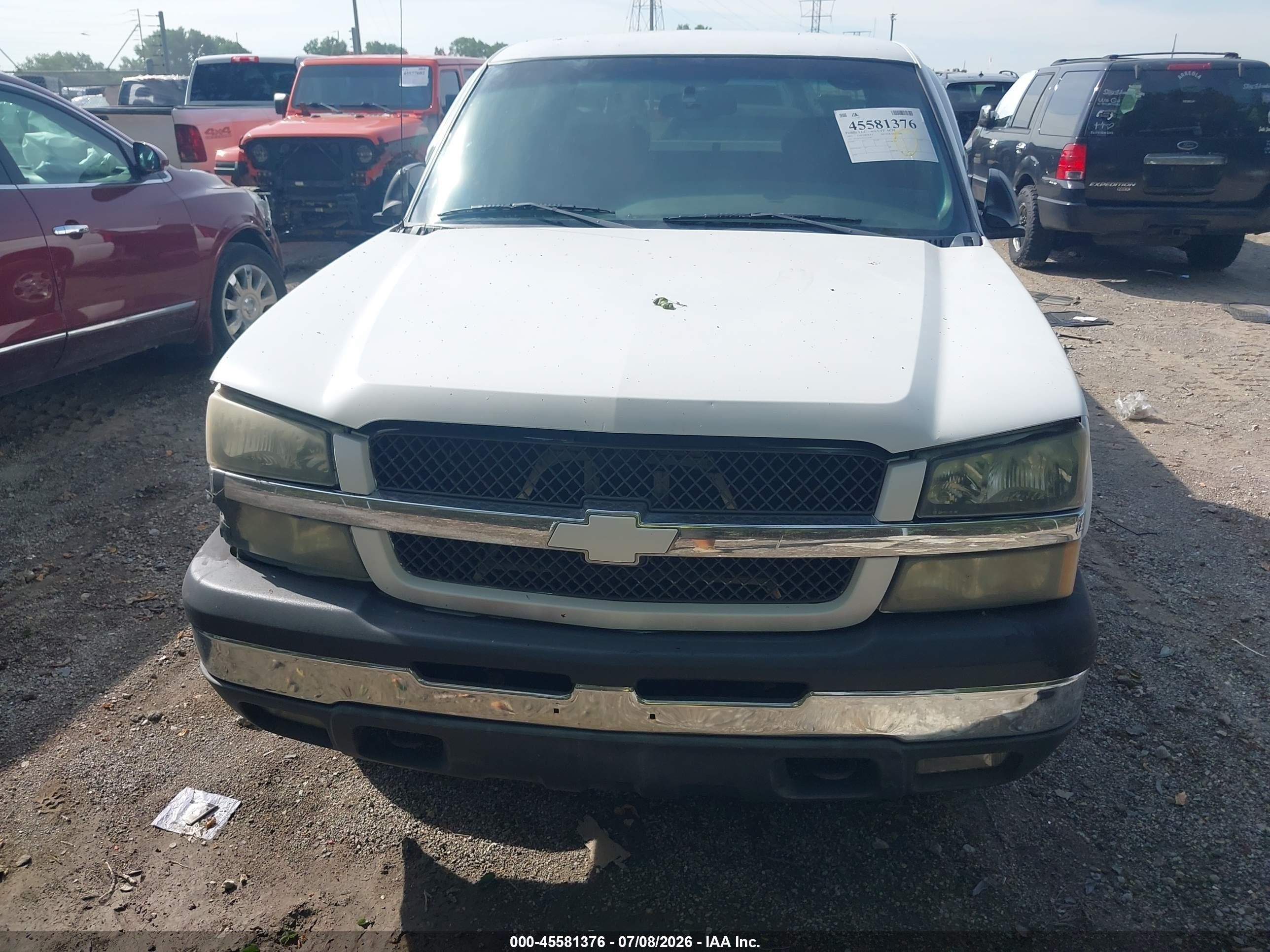2003 Chevrolet Silverado 1500 Ls White vin: 2GCEK19T531113549