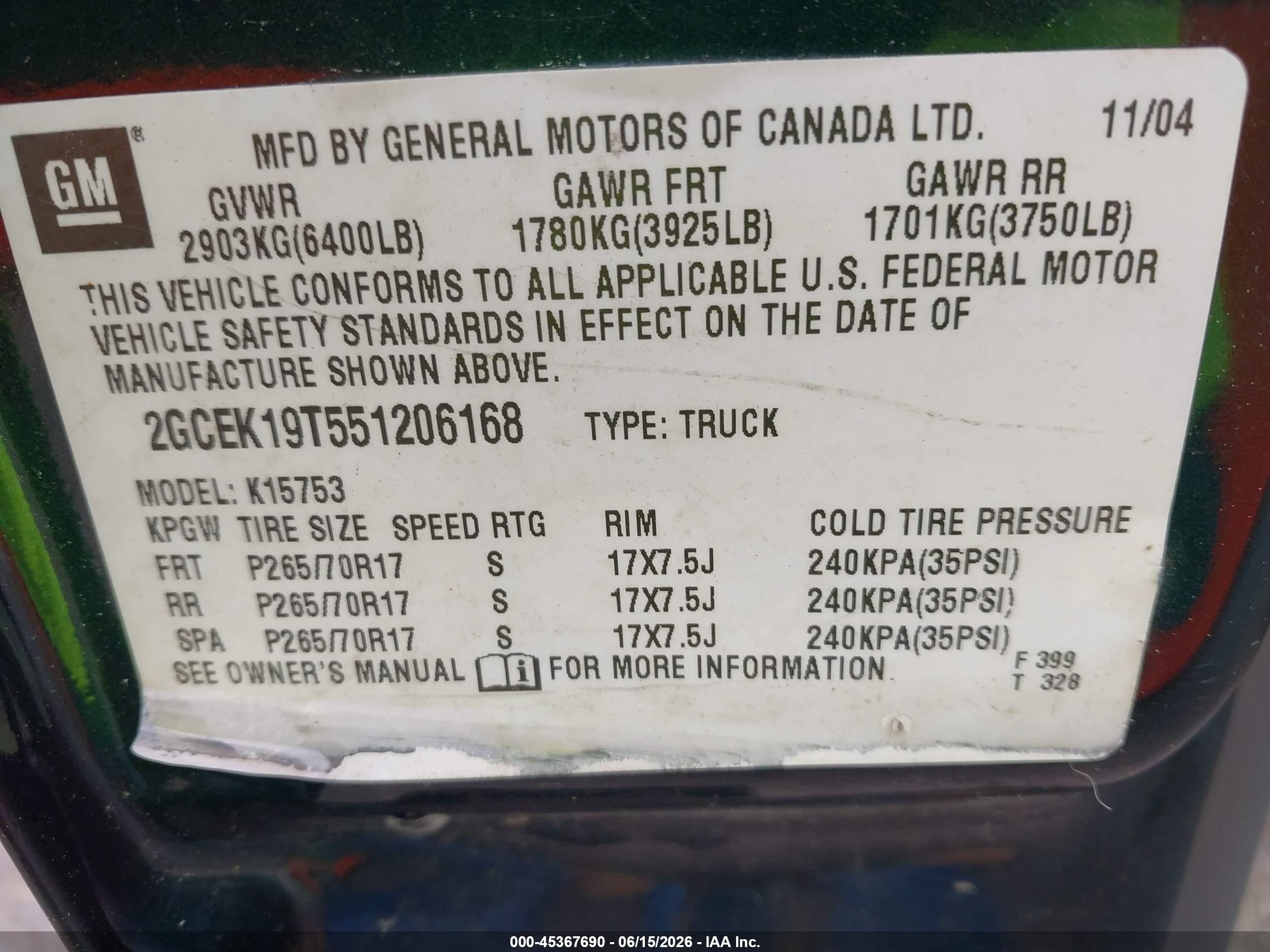 2005 Chevrolet Silverado 1500 Z71 Черный vin: 2GCEK19T551206168