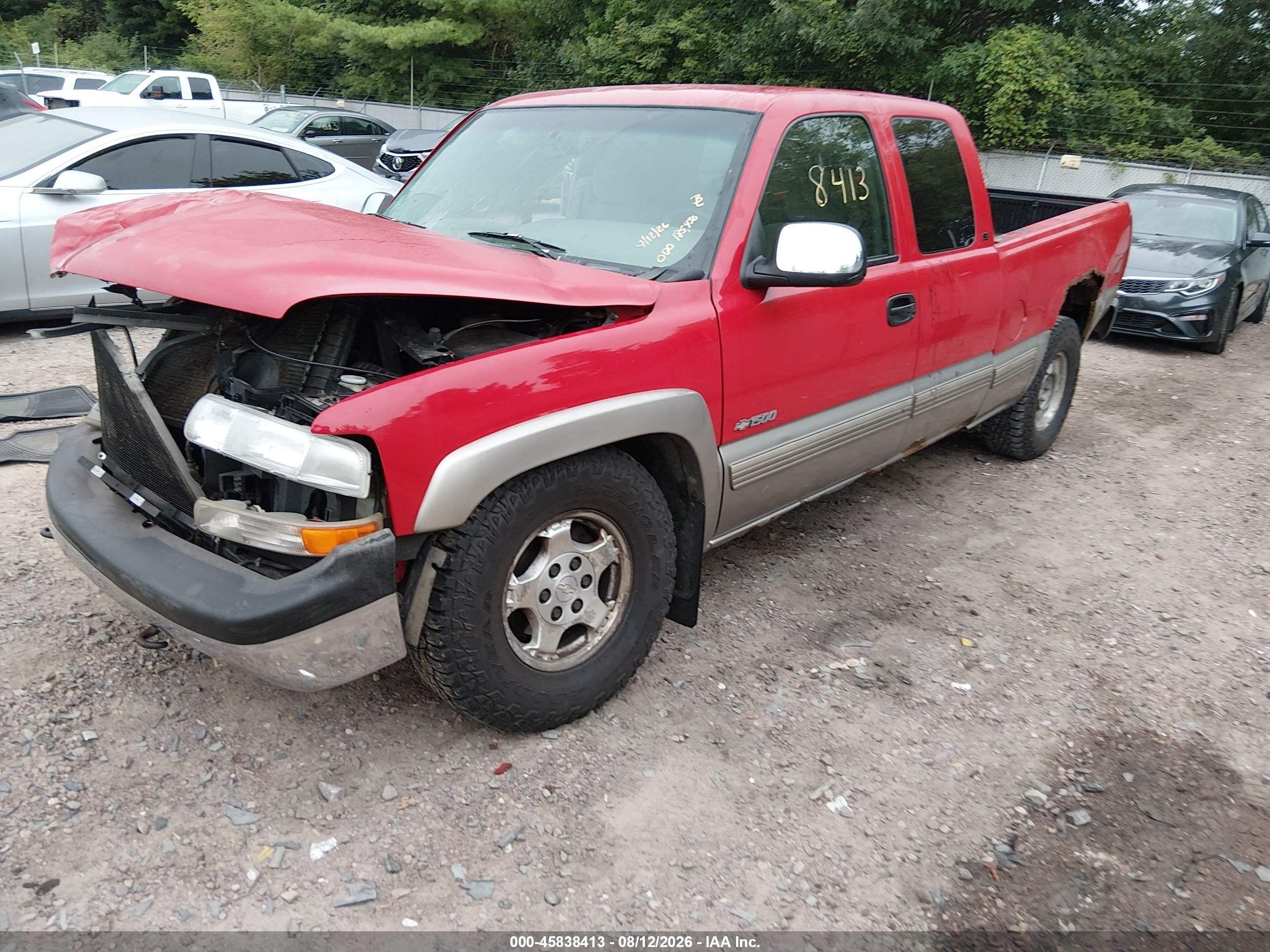 1999 Chevrolet Silverado 1500 Ls Red vin: 2GCEK19T5X1183039