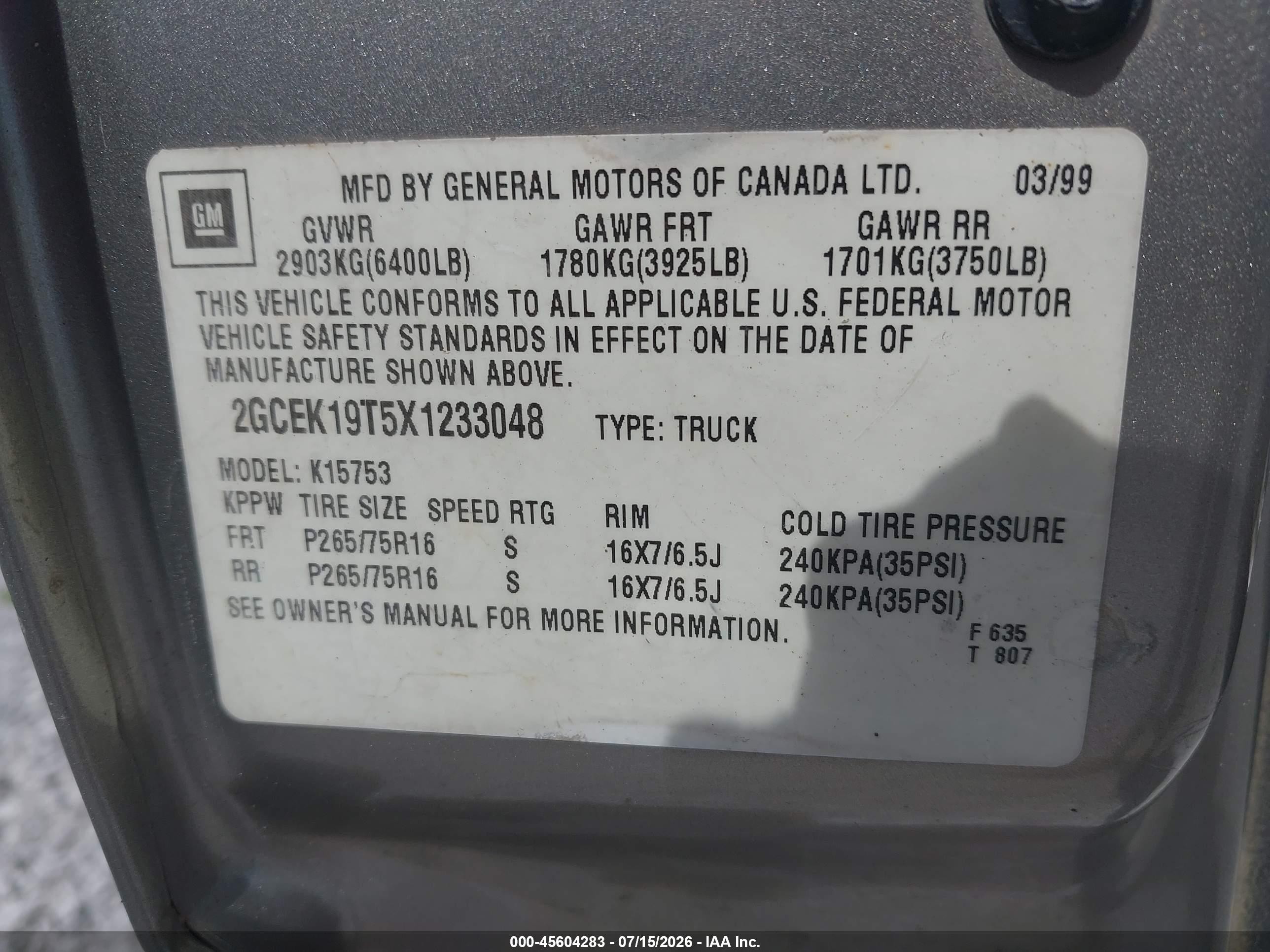 1999 Chevrolet Silverado 1500 Ls Gold vin: 2GCEK19T5X1233048
