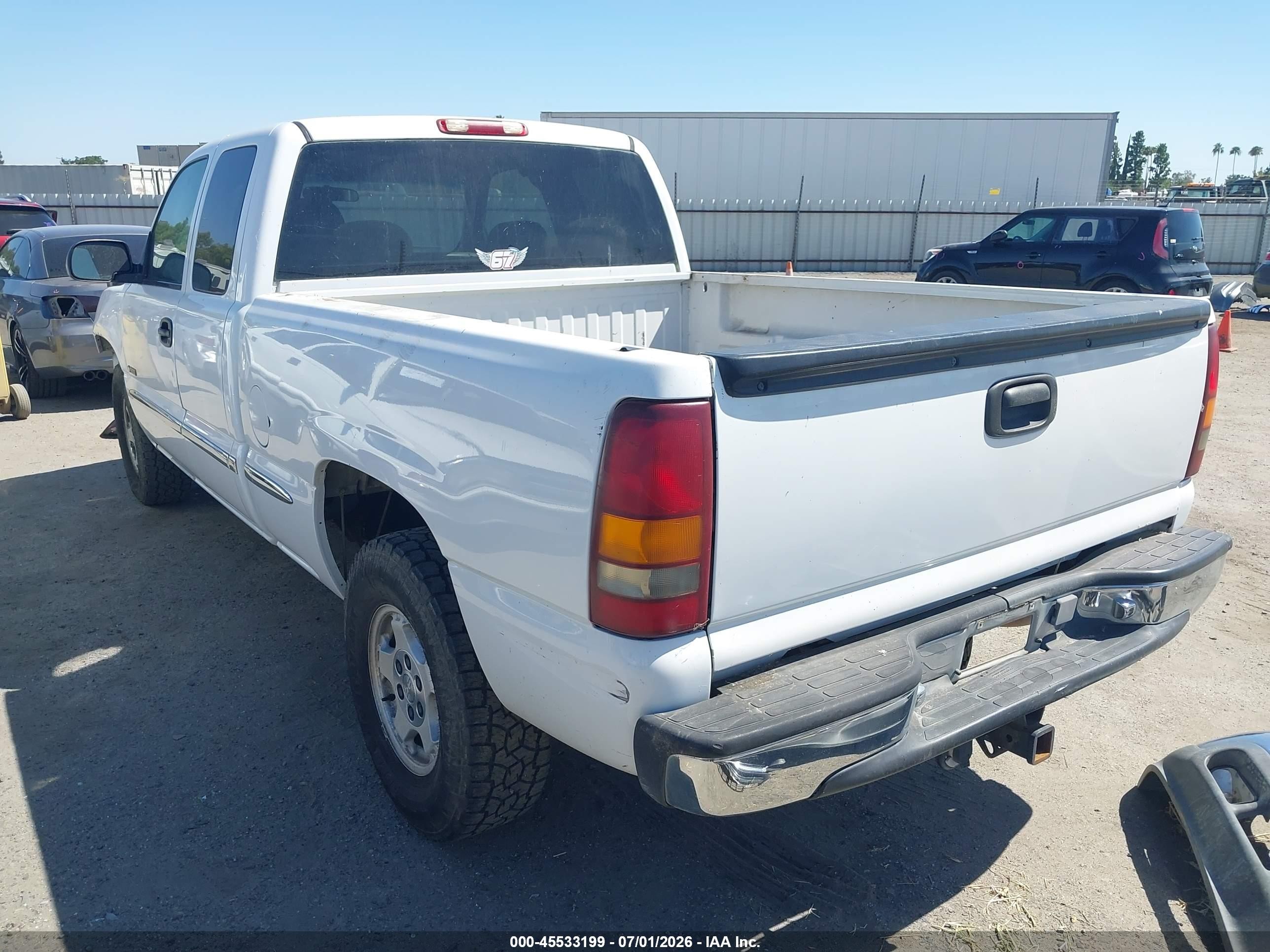 2000 Chevrolet Silverado 1500 Ls White vin: 2GCEK19T5Y1337878