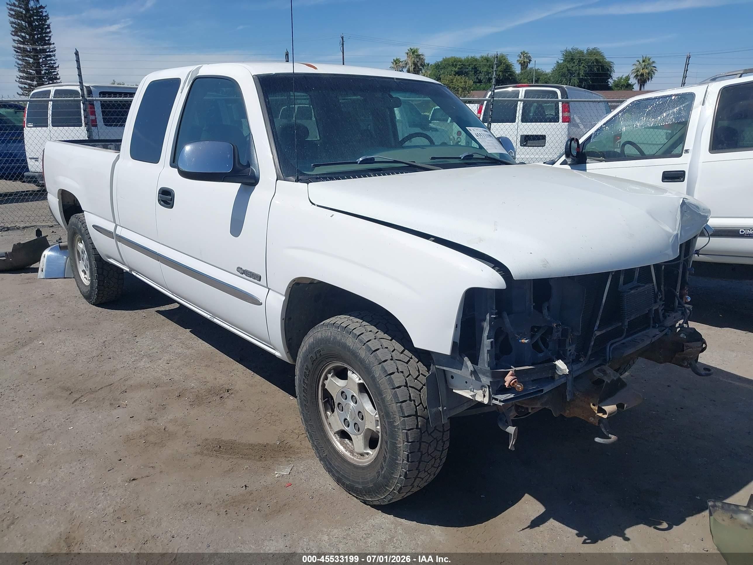 2000 Chevrolet Silverado 1500 Ls White vin: 2GCEK19T5Y1337878