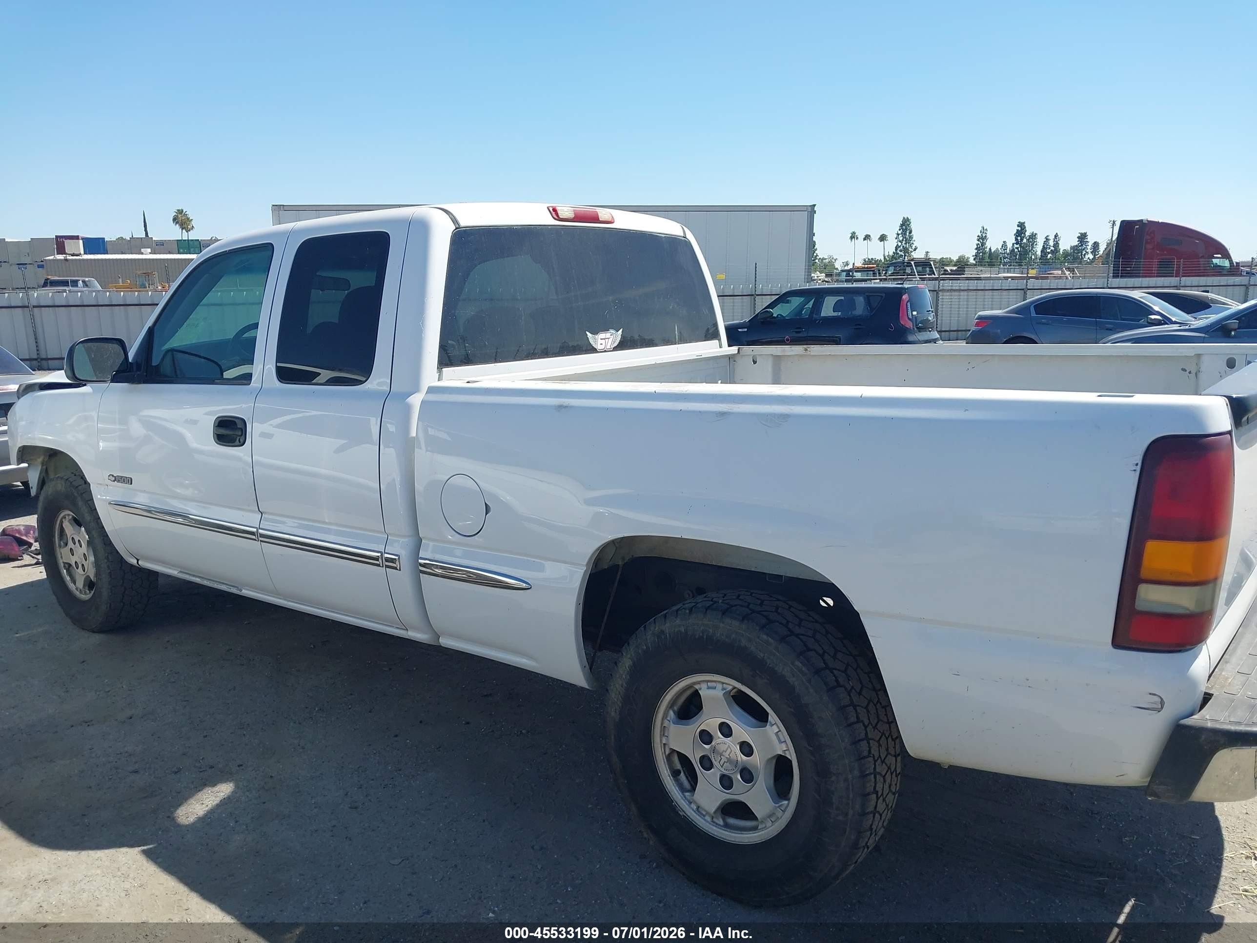 2000 Chevrolet Silverado 1500 Ls White vin: 2GCEK19T5Y1337878