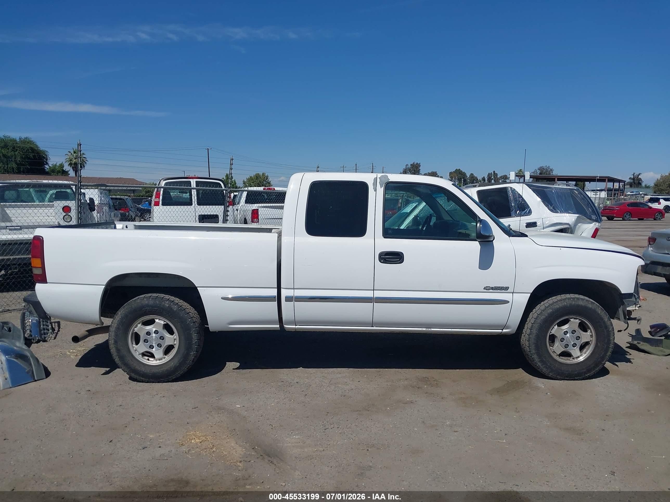 2000 Chevrolet Silverado 1500 Ls White vin: 2GCEK19T5Y1337878