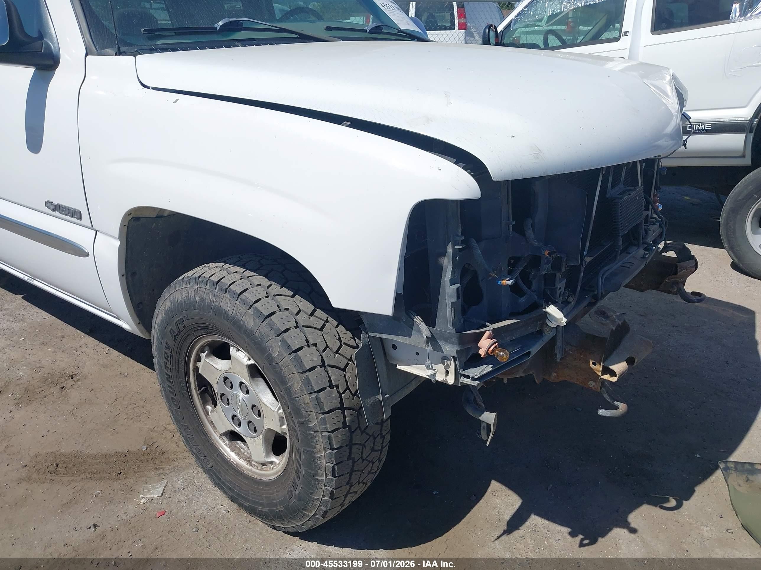 2000 Chevrolet Silverado 1500 Ls White vin: 2GCEK19T5Y1337878