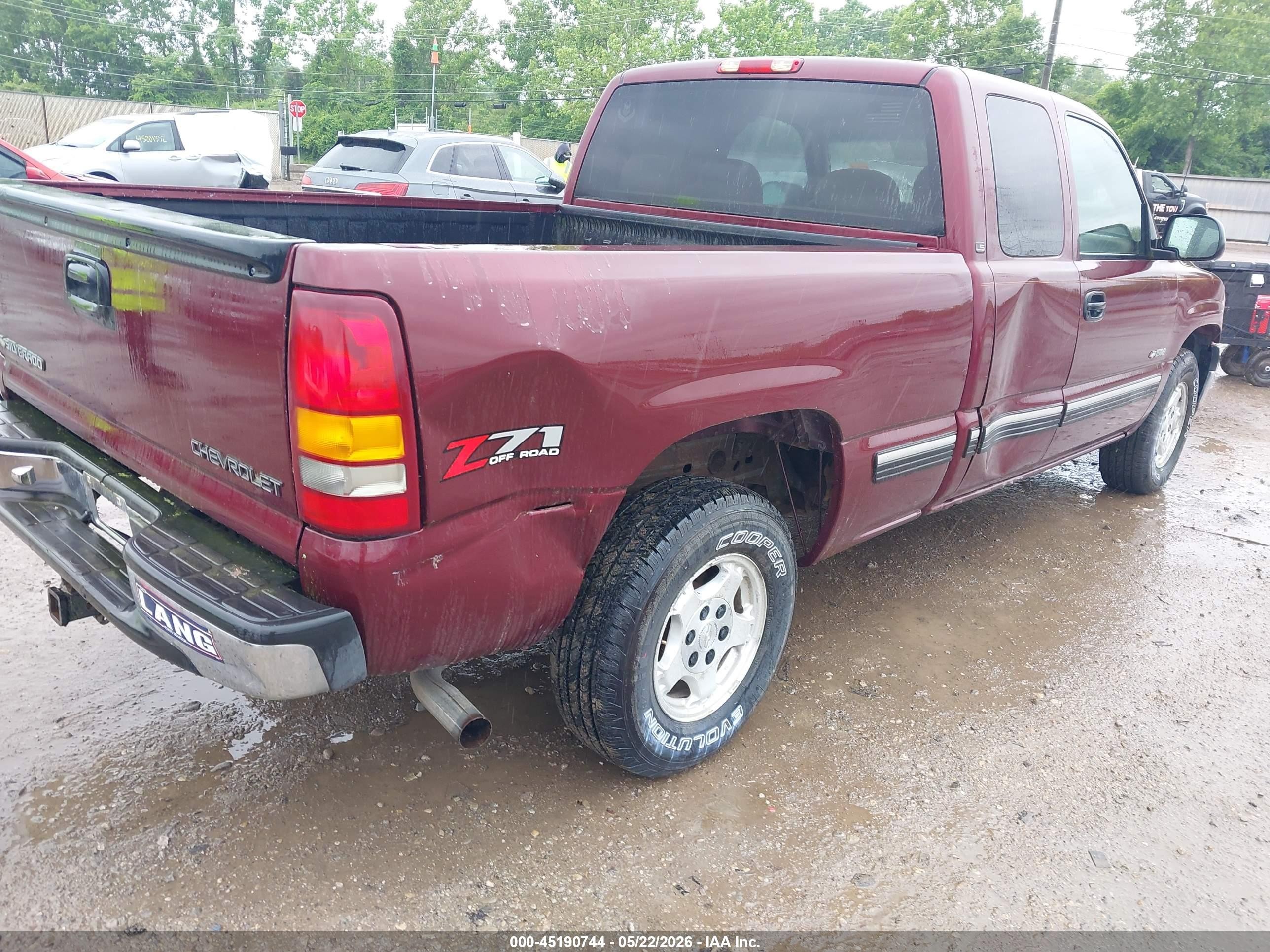 2000 Chevrolet Silverado 1500 Ls Burgundy vin: 2GCEK19T5Y1338111