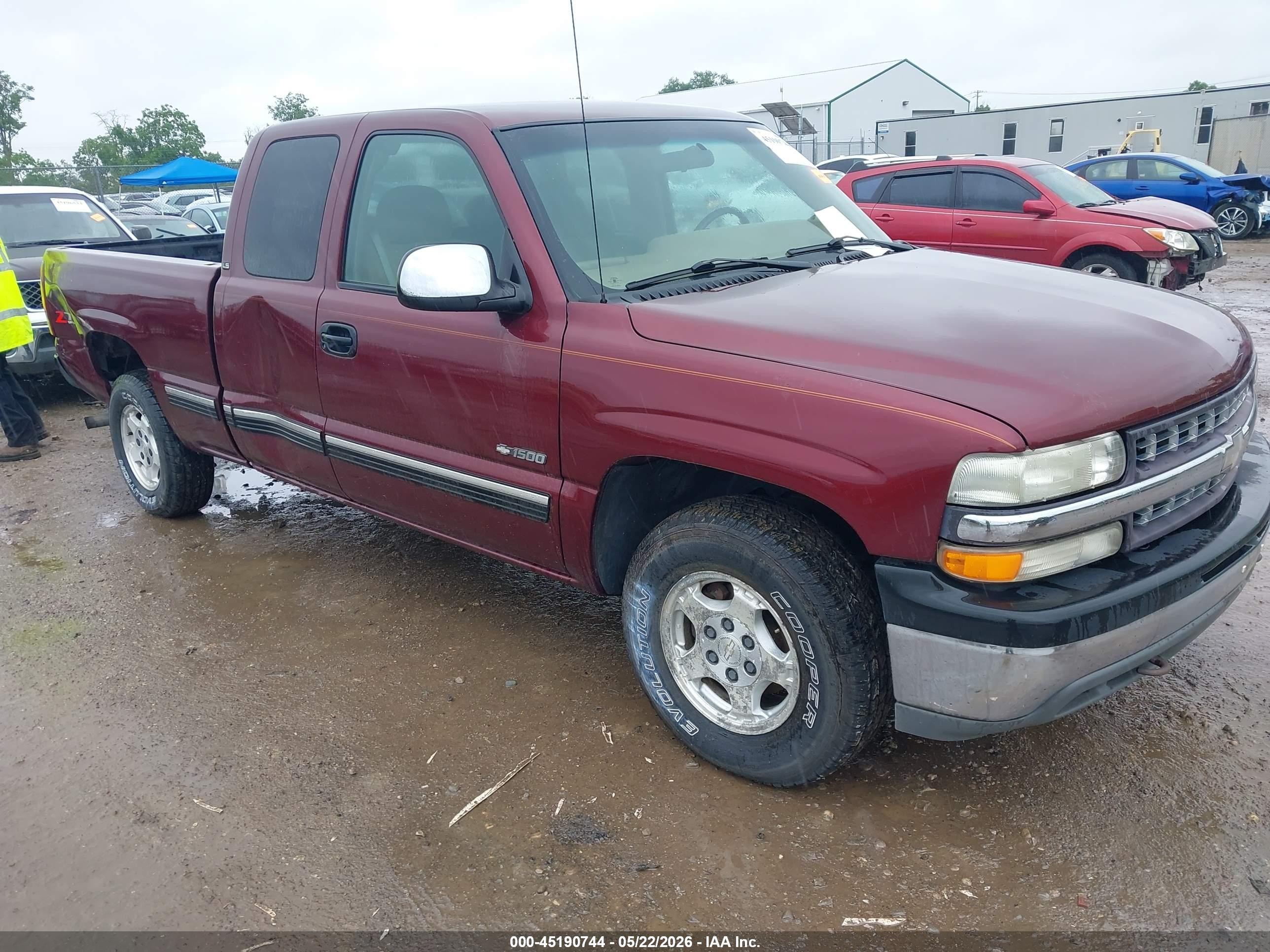 2000 Chevrolet Silverado 1500 Ls Burgundy vin: 2GCEK19T5Y1338111
