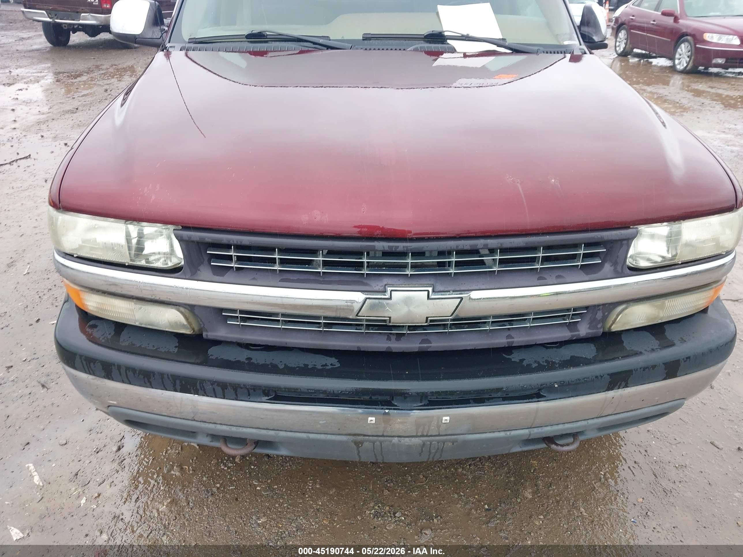 2000 Chevrolet Silverado 1500 Ls Burgundy vin: 2GCEK19T5Y1338111