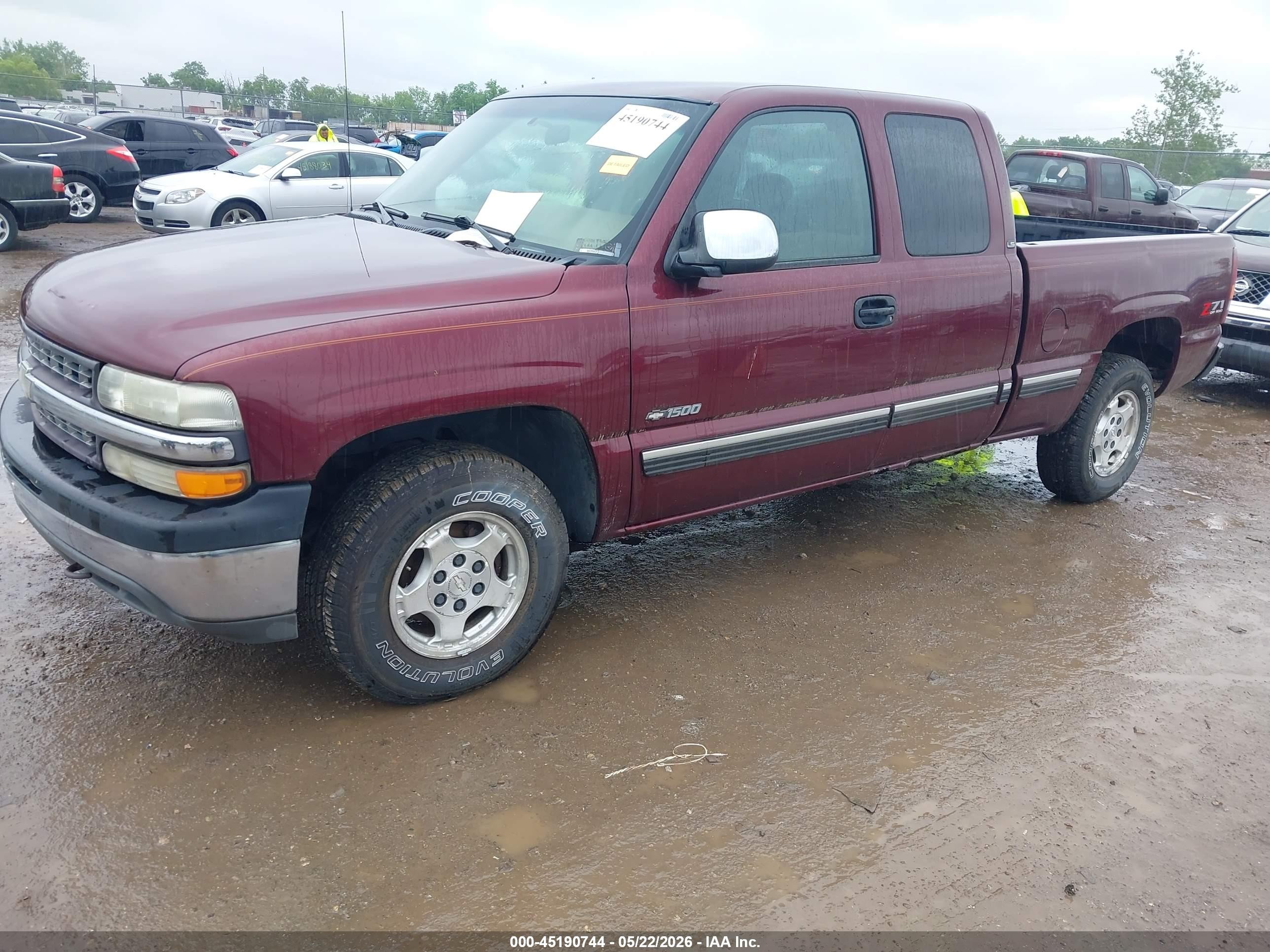 2000 Chevrolet Silverado 1500 Ls Burgundy vin: 2GCEK19T5Y1338111