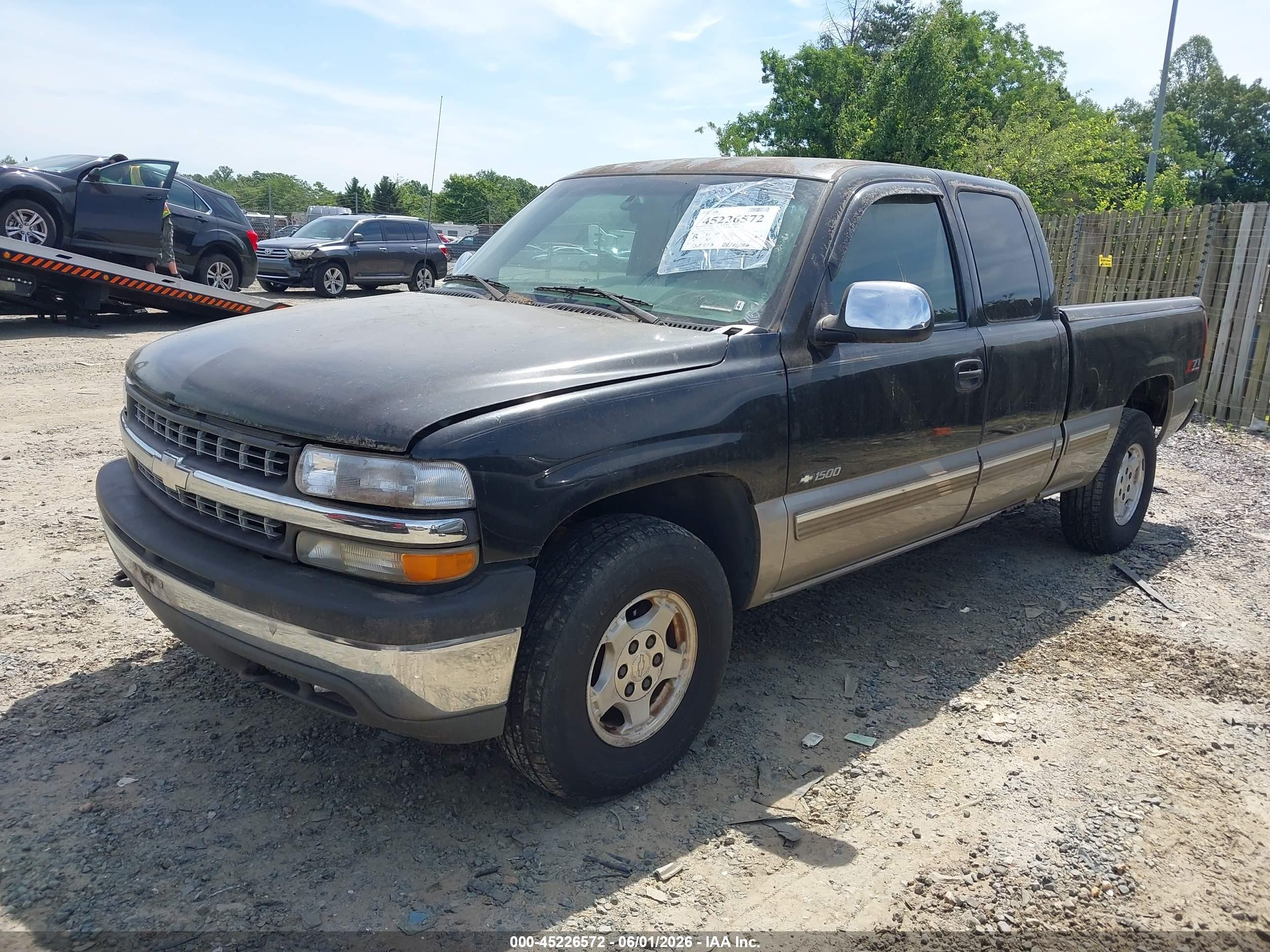 2002 Chevrolet Silverado 1500 Ls Black vin: 2GCEK19T621334754