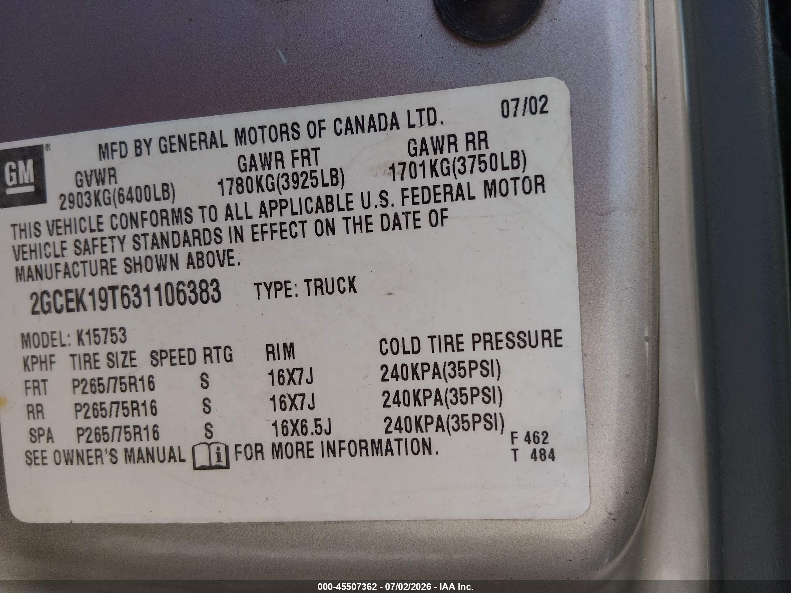 2003 Chevrolet Silverado 1500 Ls Pewter vin: 2GCEK19T631106383