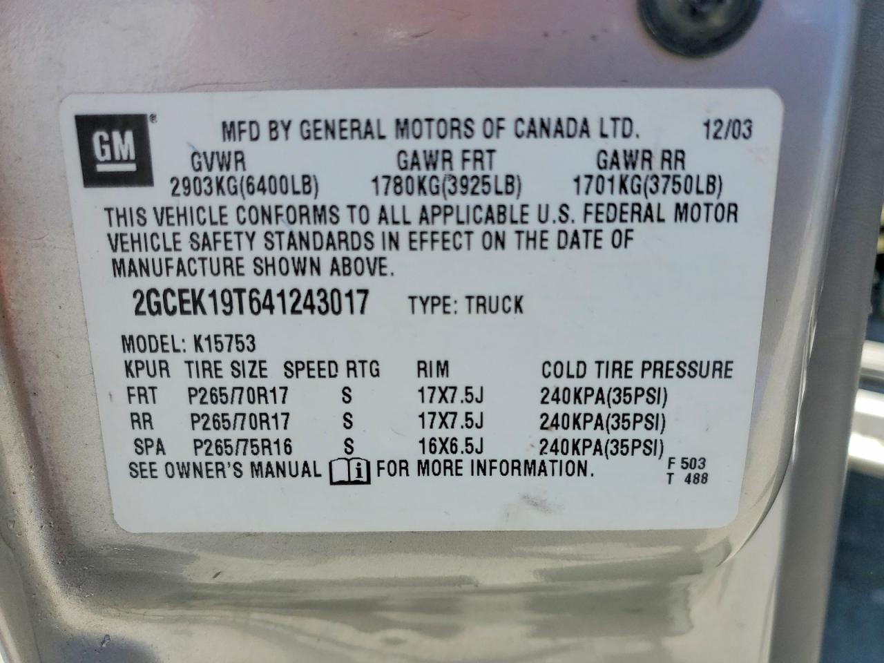 2004 Chevrolet Silverado K1500 Silver vin: 2GCEK19T641243017