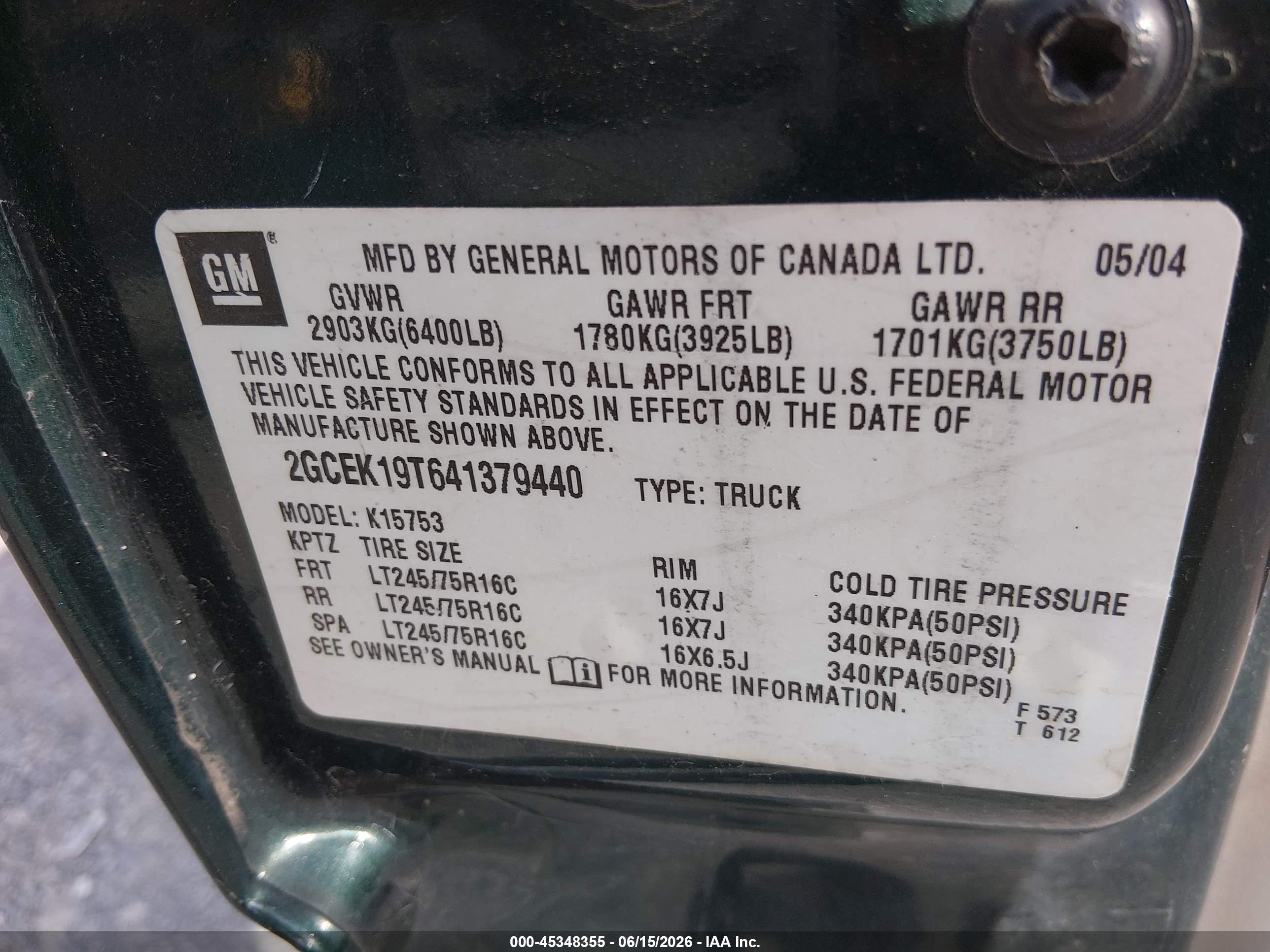 2004 Chevrolet Silverado 1500 Ls Green vin: 2GCEK19T641379440