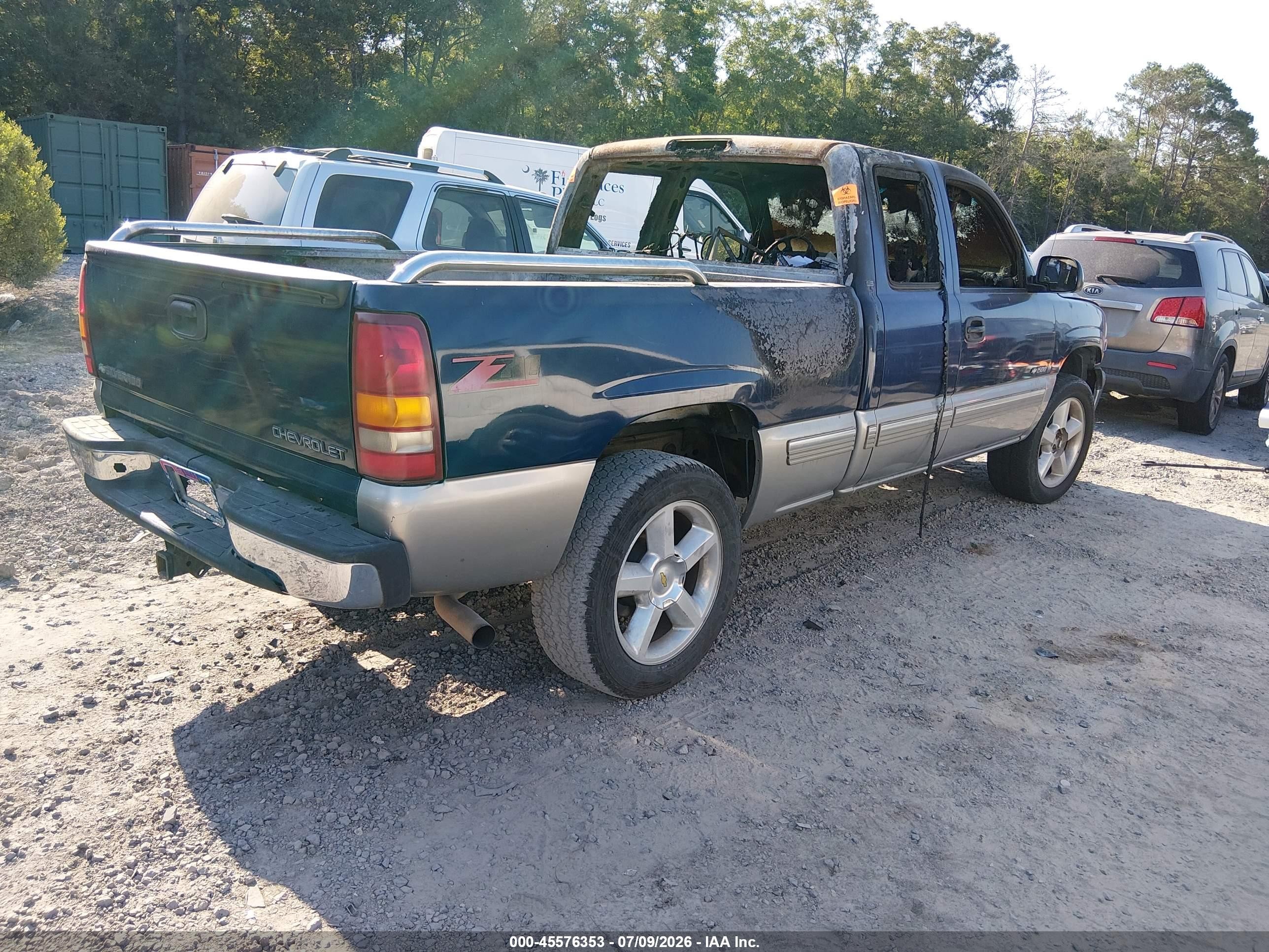 2000 Chevrolet Silverado 1500 Ls Blue vin: 2GCEK19T6Y1137088