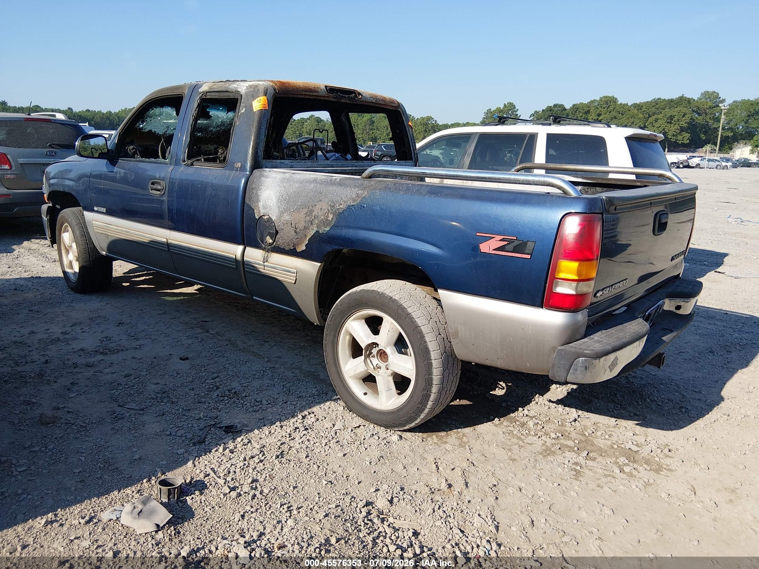 2000 Chevrolet Silverado 1500 Ls Blue vin: 2GCEK19T6Y1137088