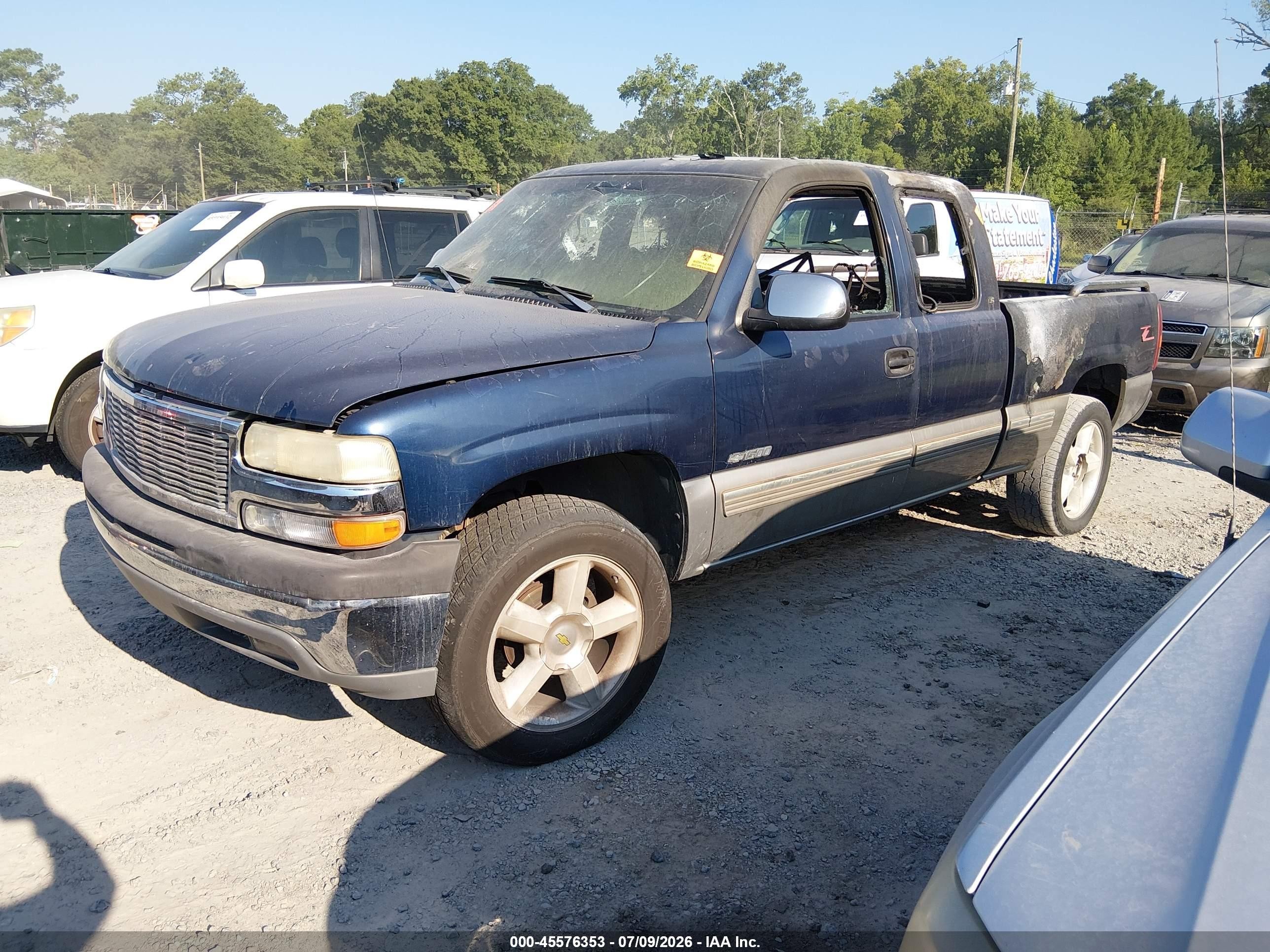 2000 Chevrolet Silverado 1500 Ls Blue vin: 2GCEK19T6Y1137088