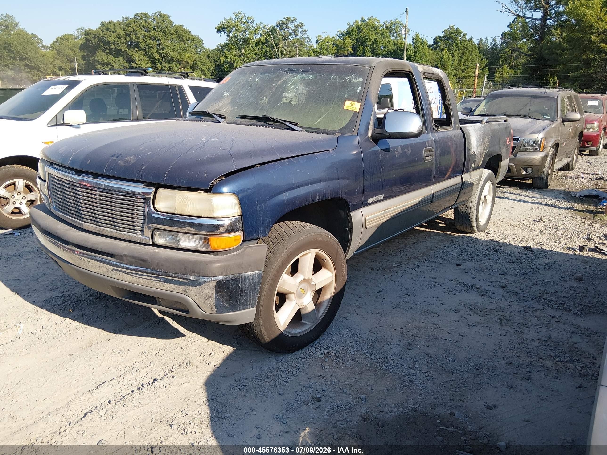 2000 Chevrolet Silverado 1500 Ls Blue vin: 2GCEK19T6Y1137088