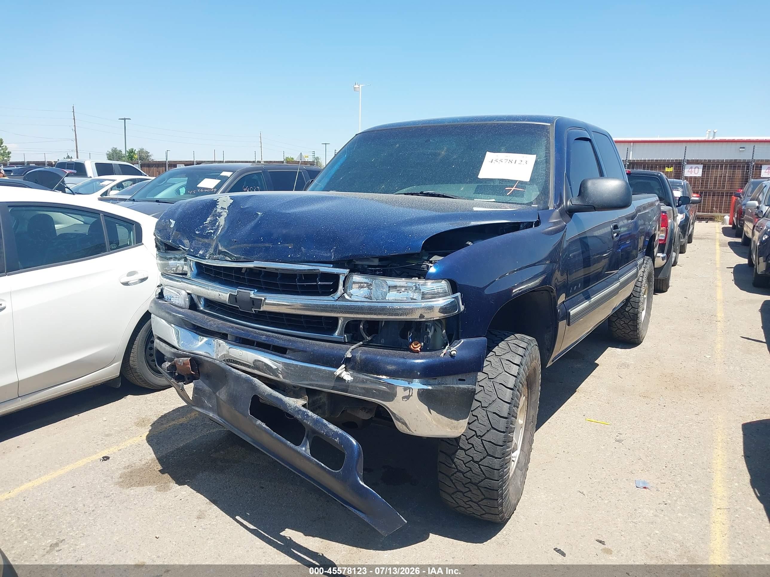 2001 Chevrolet Silverado 1500 Ls Blue vin: 2GCEK19T711221426