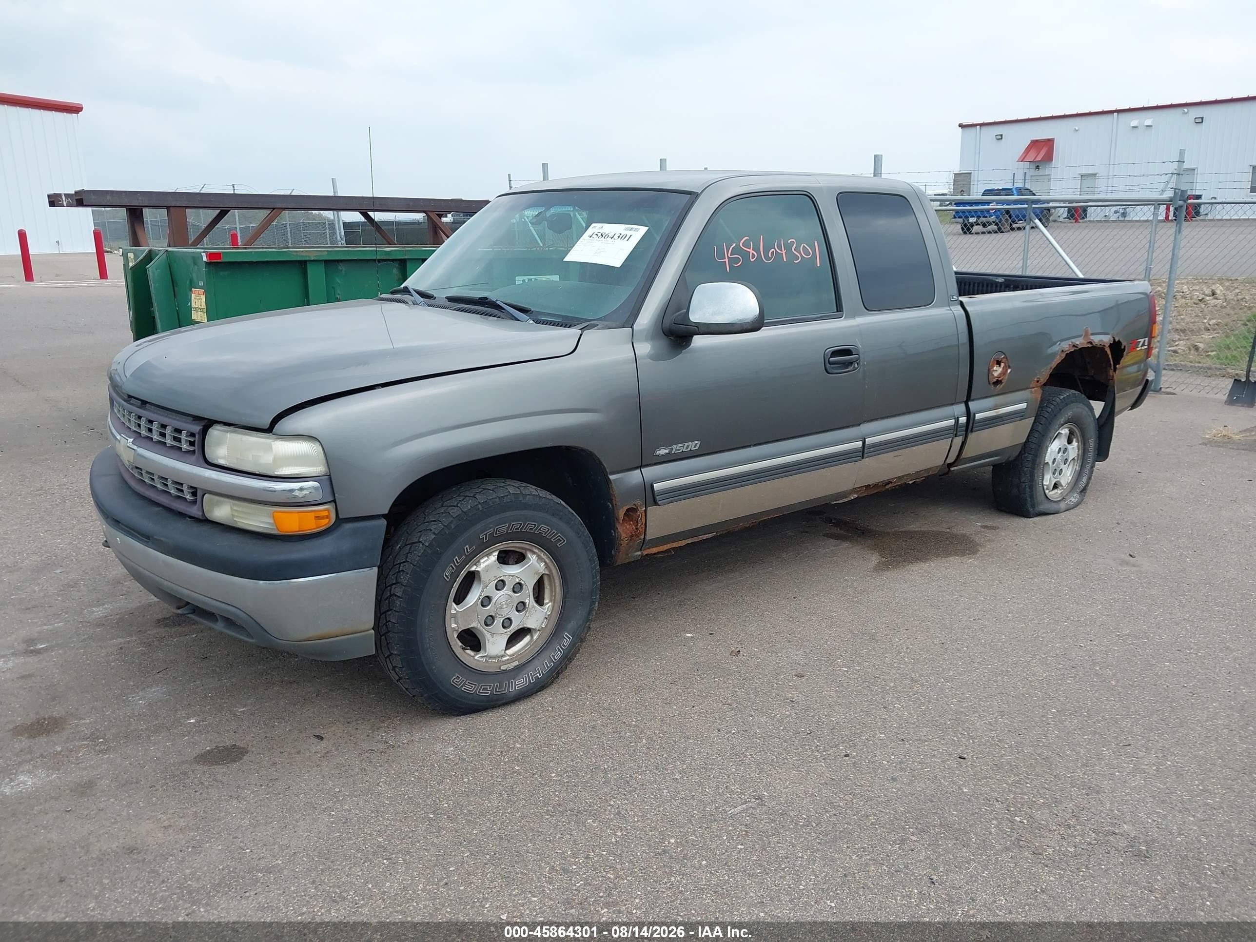 2001 Chevrolet Silverado 1500 Ls Серый vin: 2GCEK19T711346118